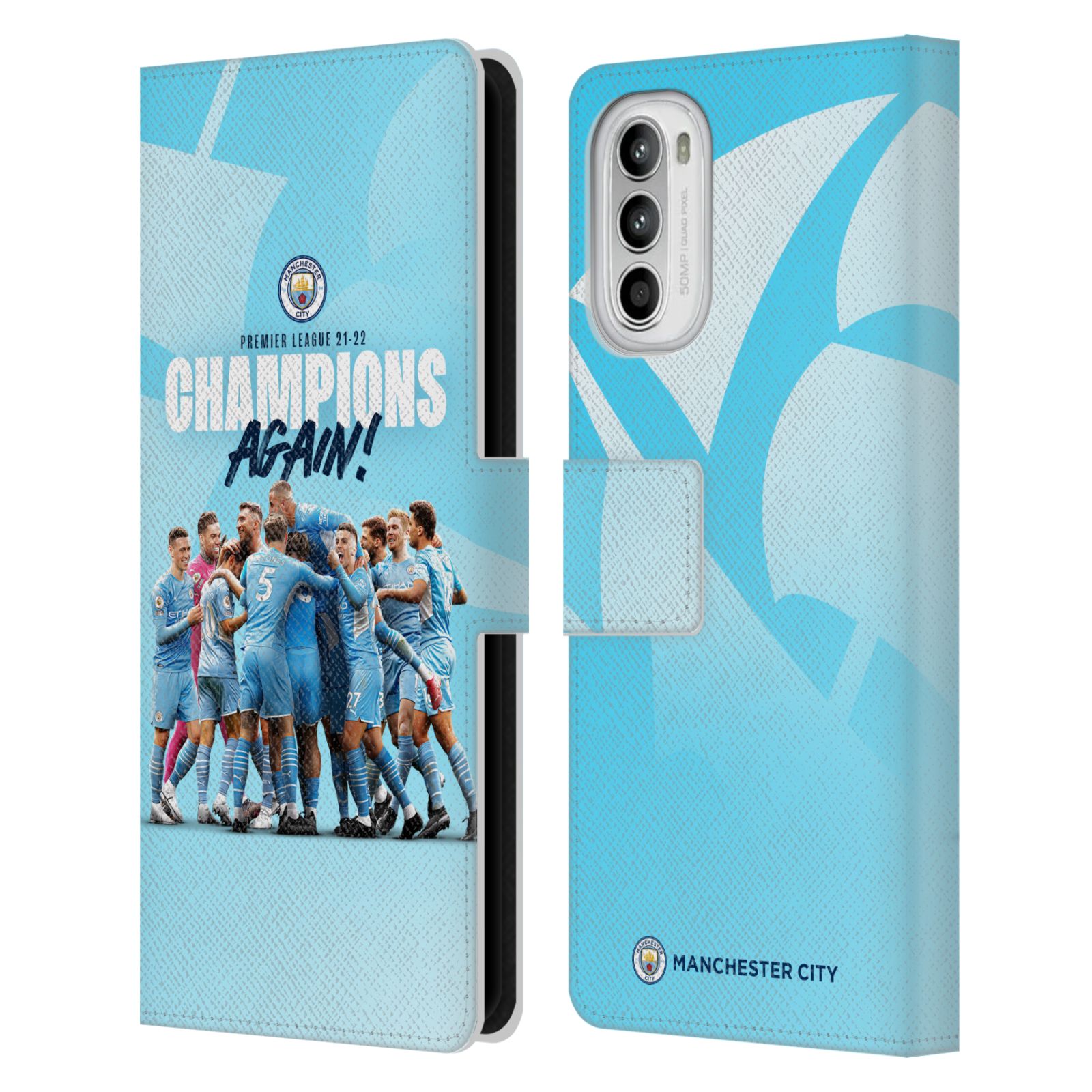 Pouzdro na mobil Motorola Moto G52 - HEAD CASE - Manchester City - Šampioni
