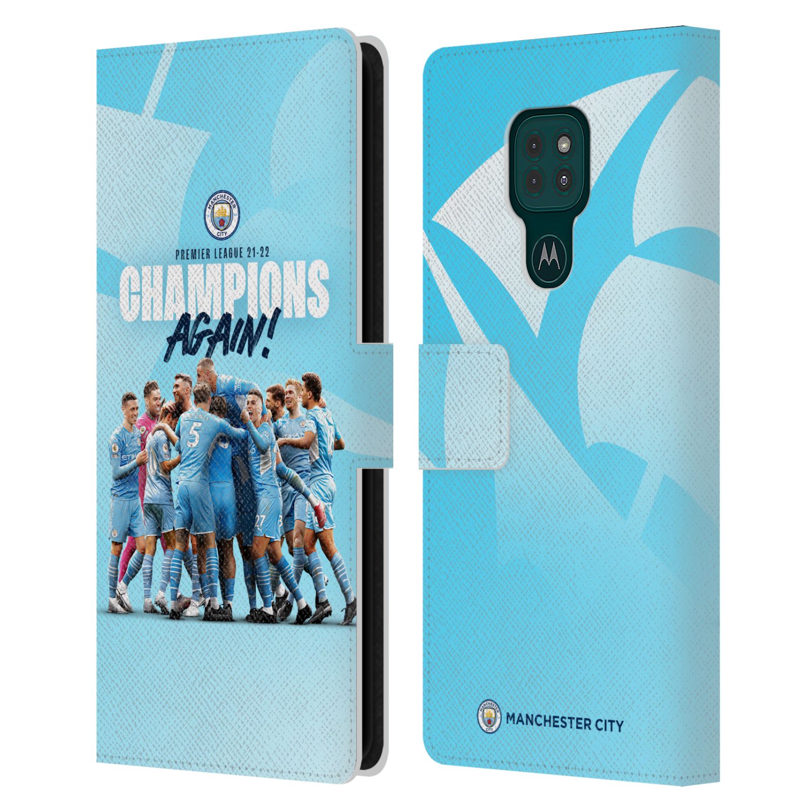 Pouzdro na mobil Motorola Moto G9 PLAY - HEAD CASE - Manchester City - Šampioni
