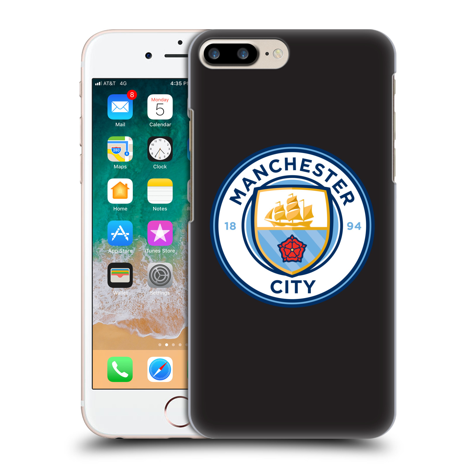 Zadní obal pro mobil Apple Iphone 7+ /  8+ - HEAD CASE - Manchester City - Logo černá