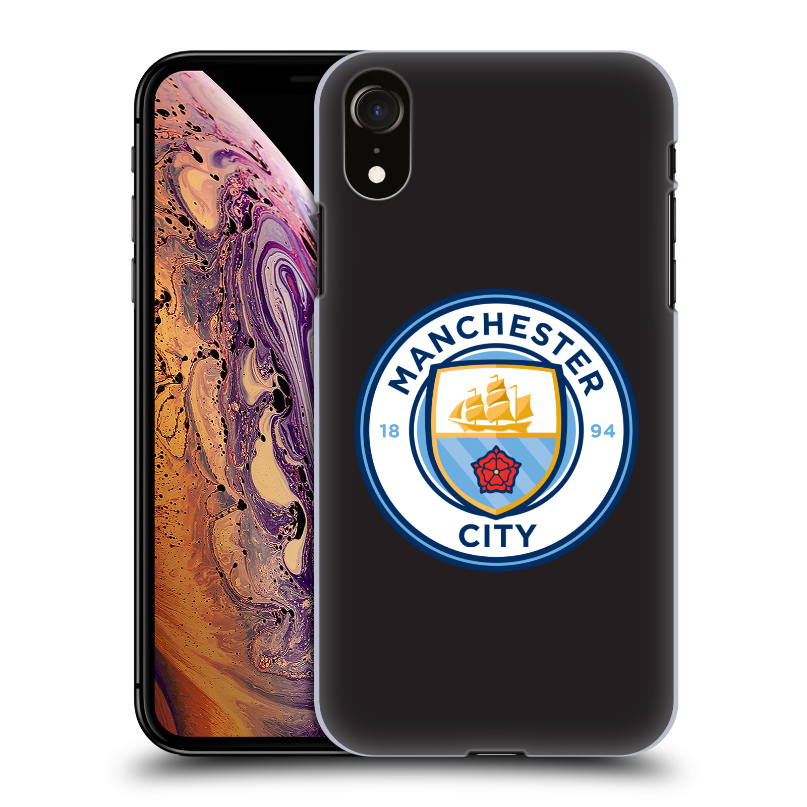 Zadní obal pro mobil Apple Iphone XR - HEAD CASE - Manchester City - Logo černá