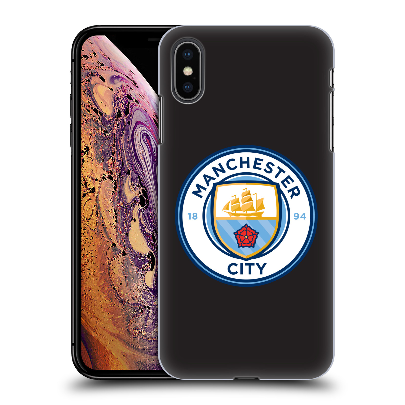 Zadní obal pro mobil Apple Iphone XS MAX - HEAD CASE - Manchester City - Logo černá