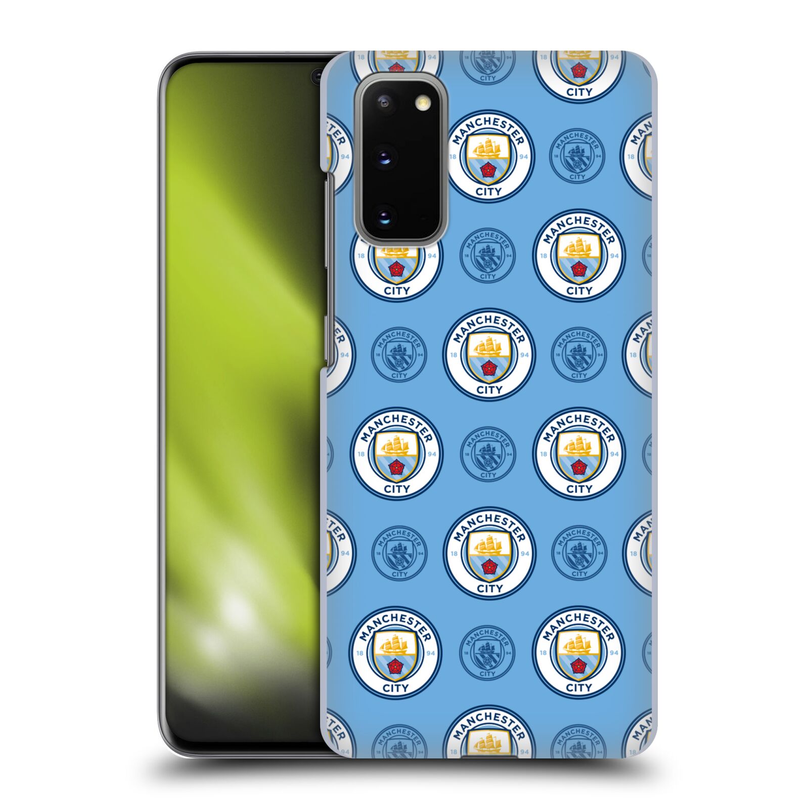 Pouzdro na mobil Samsung Galaxy S20 - HEAD CASE - Fotbalový klub Manchester City modrý vzorkovaný malé znaky