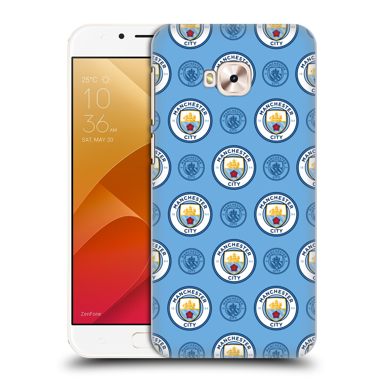 HEAD CASE plastový obal na mobil Asus Zenfone 4 Selfie Pro ZD552KL Fotbalový klub Manchester City modrý vzorkovaný malé znaky
