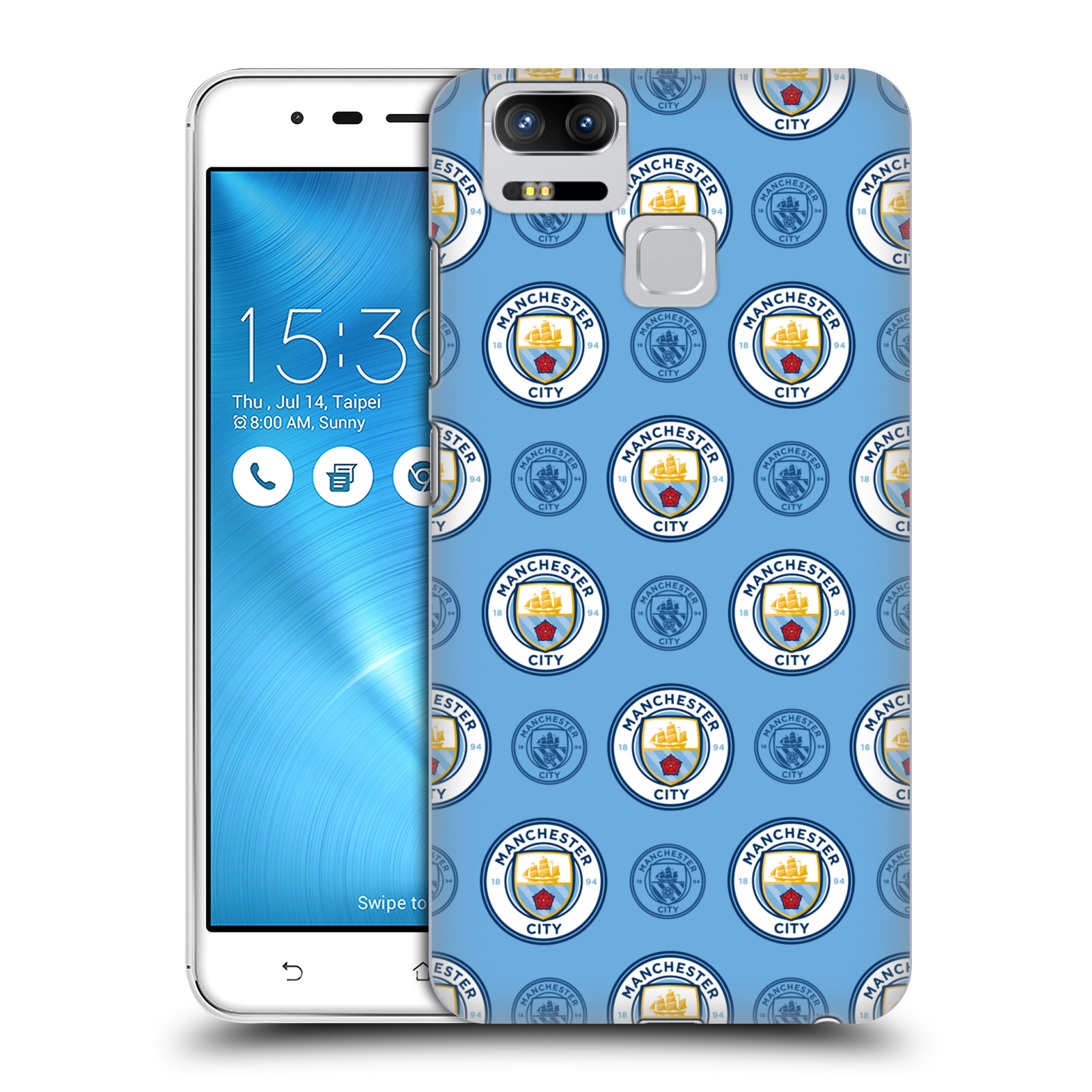 HEAD CASE plastový obal na mobil Asus Zenfone 3 Zoom ZE553KL Fotbalový klub Manchester City modrý vzorkovaný malé znaky
