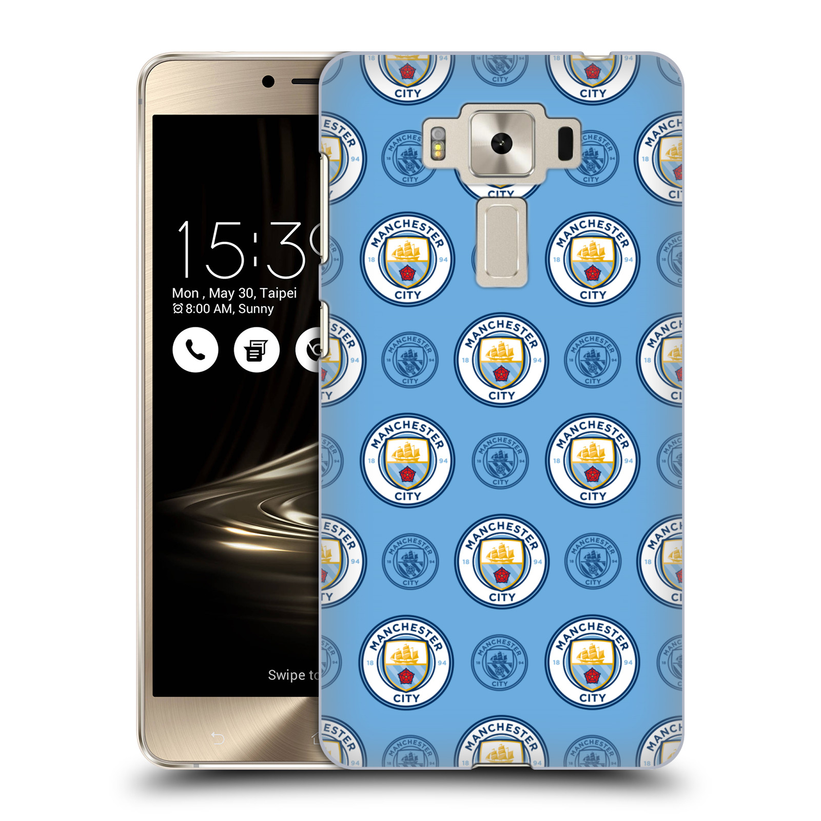 HEAD CASE plastový obal na mobil Asus Zenfone 3 DELUXE ZS550KL Fotbalový klub Manchester City modrý vzorkovaný malé znaky