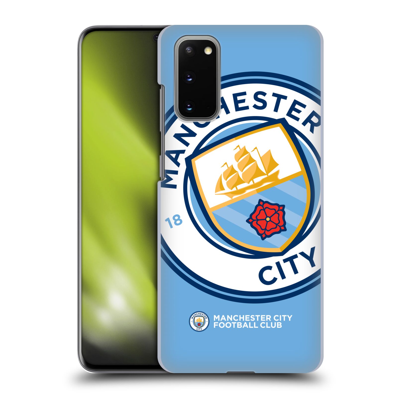 Pouzdro na mobil Samsung Galaxy S20 - HEAD CASE - Fotbalový klub Manchester City modrý velký přesahující znak