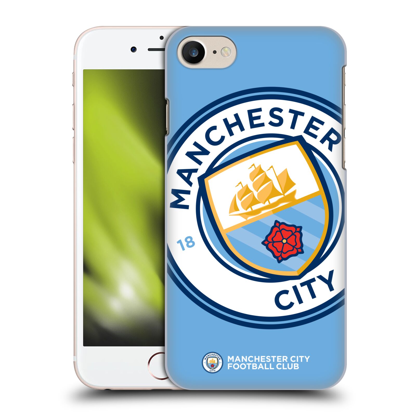 Plastové pouzdro pro mobil Apple Iphone 7/8/SE 2020 Fotbalový klub Manchester City modrý velký přesahující znak