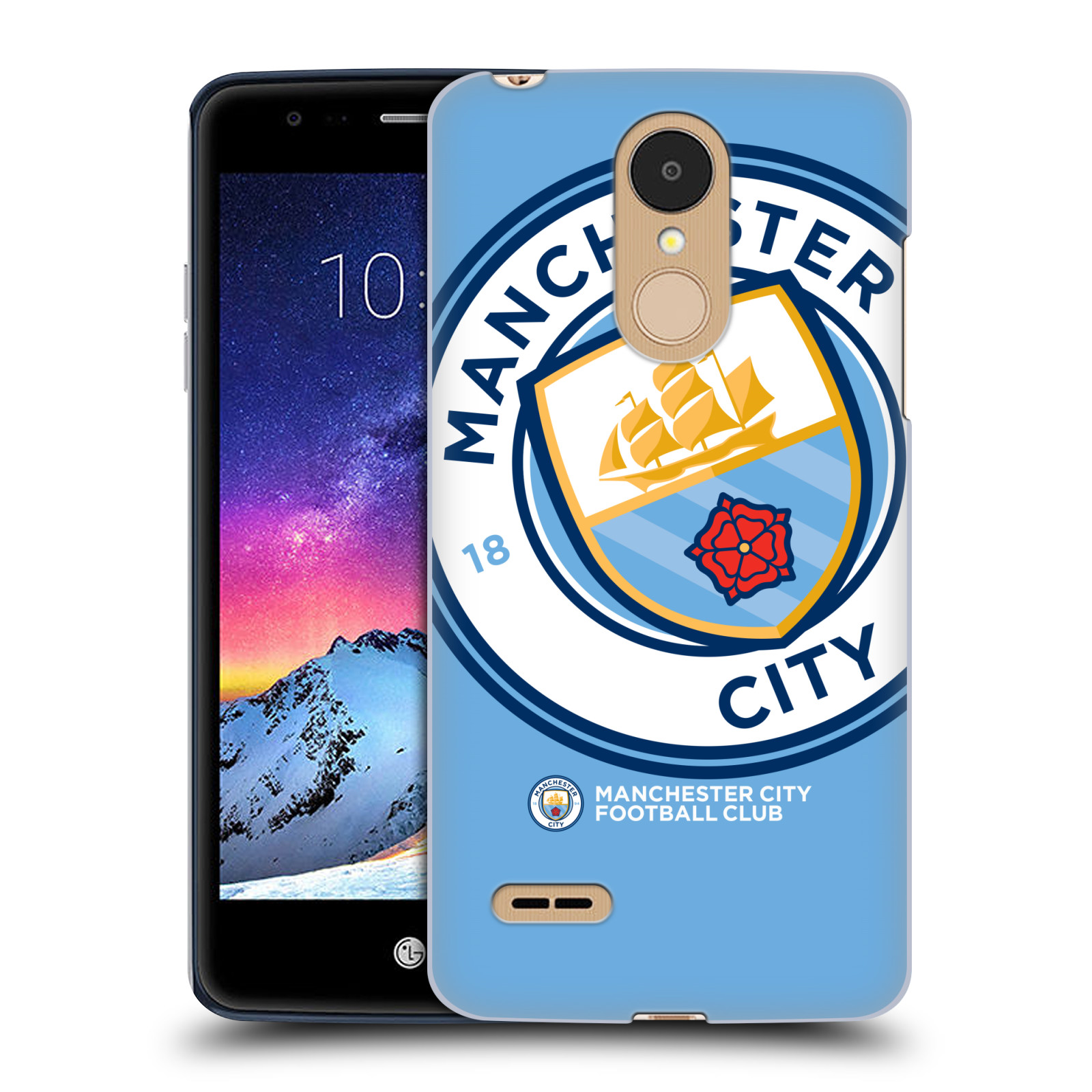 HEAD CASE plastový obal na mobil LG K9 / K8 2018 Fotbalový klub Manchester City modrý velký přesahující znak