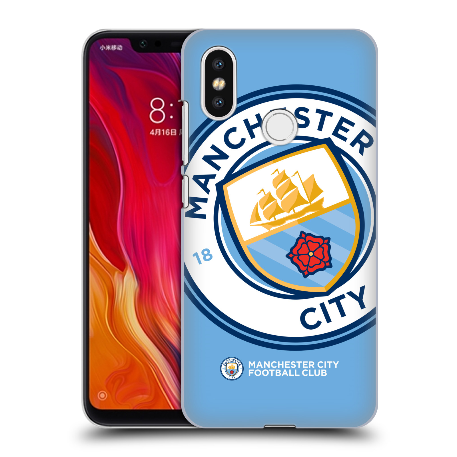HEAD CASE plastový obal na mobil Xiaomi Mi 8 Fotbalový klub Manchester City modrý velký přesahující znak