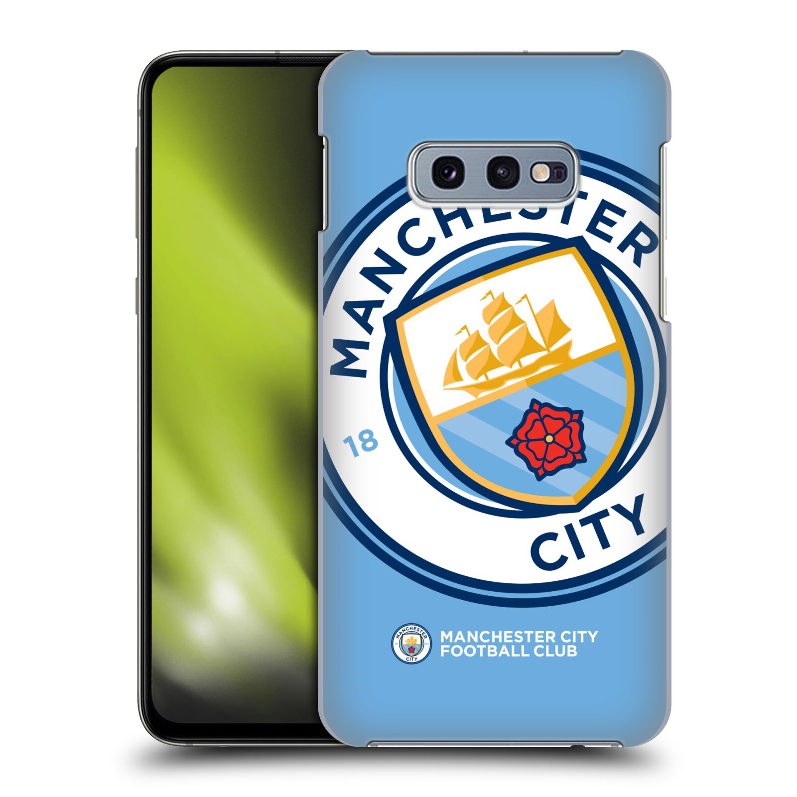 Pouzdro na mobil Samsung Galaxy S10e - HEAD CASE - Fotbalový klub Manchester City modrý velký přesahující znak