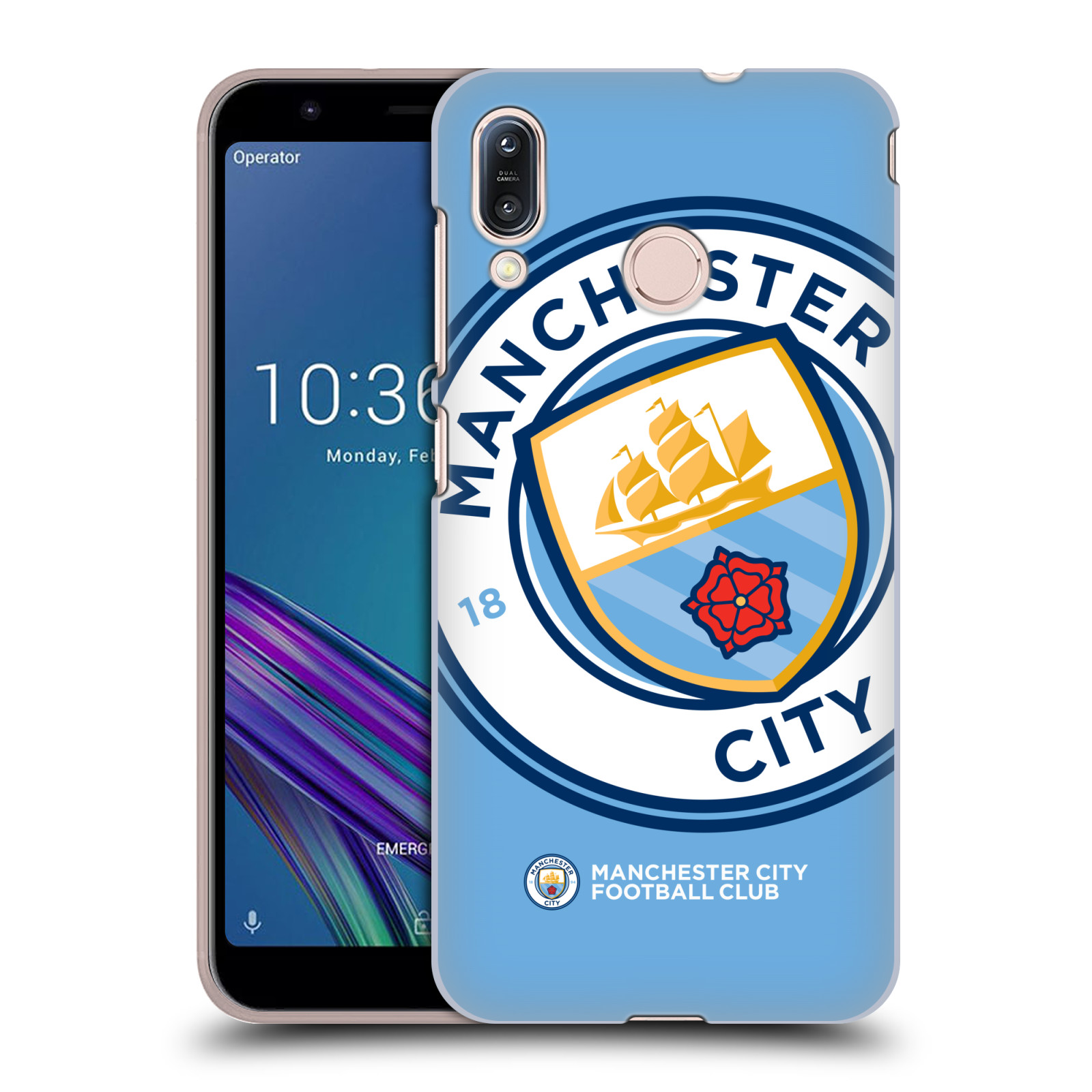 Pouzdro na mobil Asus Zenfone Max M1 (ZB555KL) - HEAD CASE - Fotbalový klub Manchester City modrý velký přesahující znak
