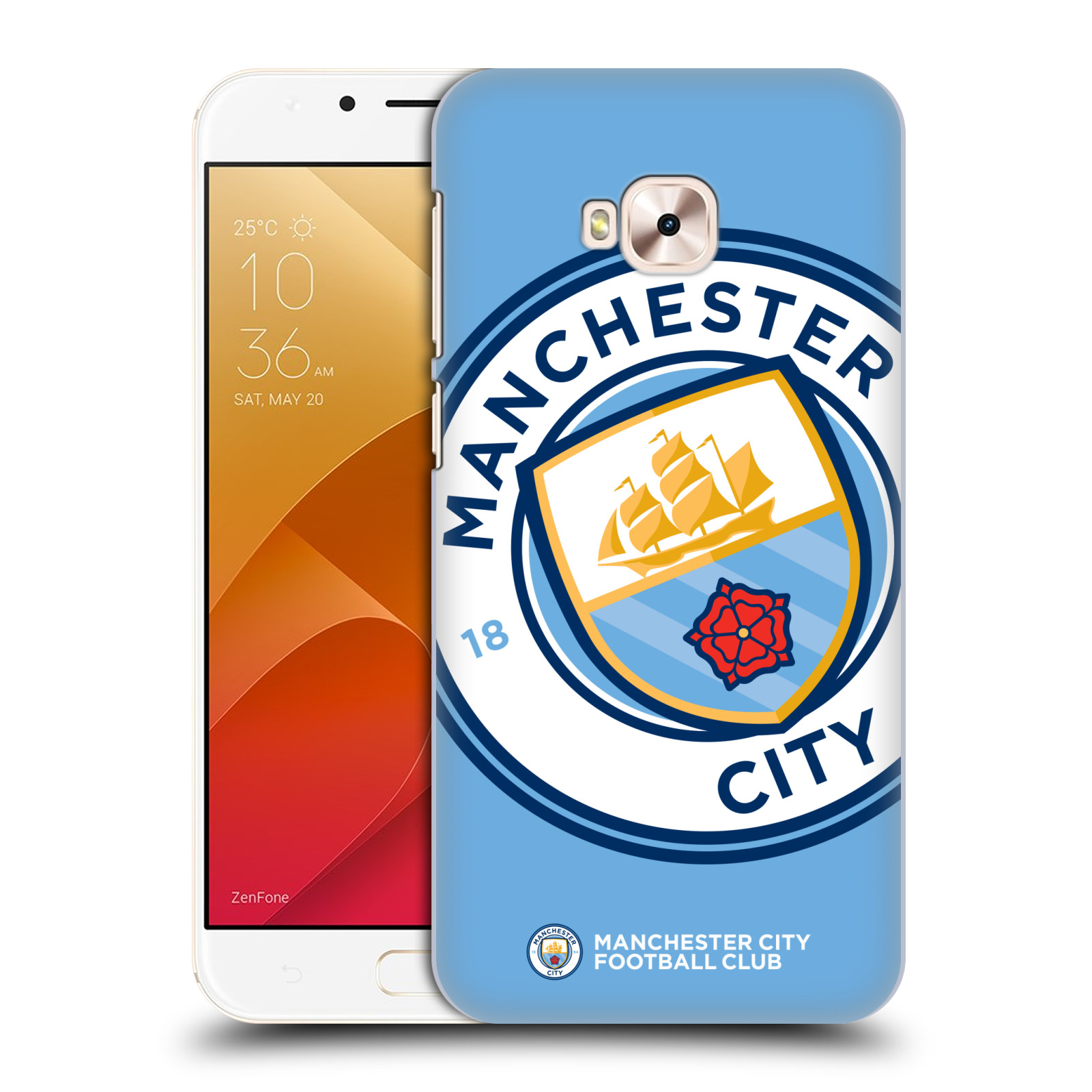 HEAD CASE plastový obal na mobil Asus Zenfone 4 Selfie Pro ZD552KL Fotbalový klub Manchester City modrý velký přesahující znak
