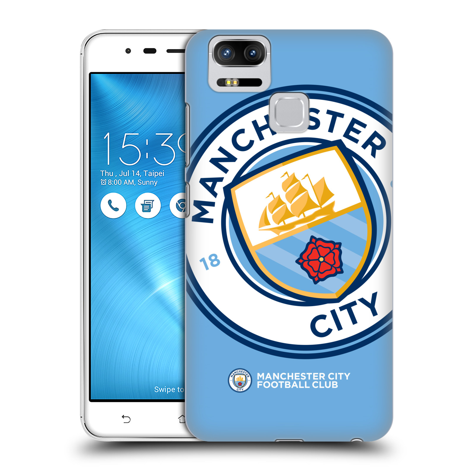 HEAD CASE plastový obal na mobil Asus Zenfone 3 Zoom ZE553KL Fotbalový klub Manchester City modrý velký přesahující znak