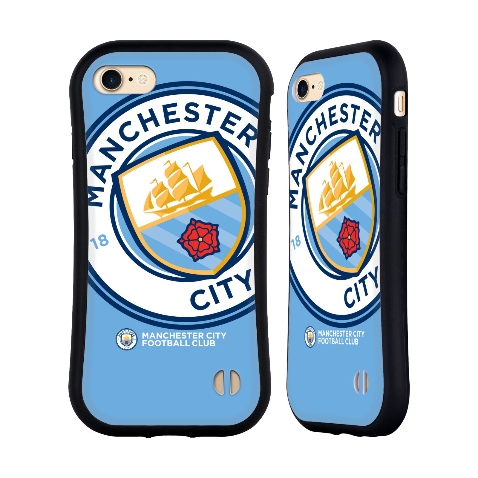 HEAD CASE odolný obal na mobil Apple Iphone 8 Fotbalový klub Manchester City modrý velký přesahující znak