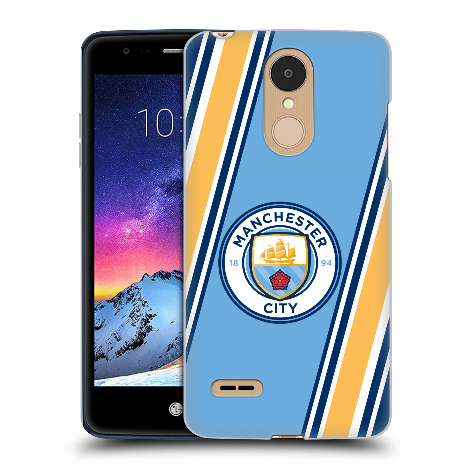 HEAD CASE plastový obal na mobil LG K9 / K8 2018 Fotbalový klub Manchester City modrá barva žluté pruhy