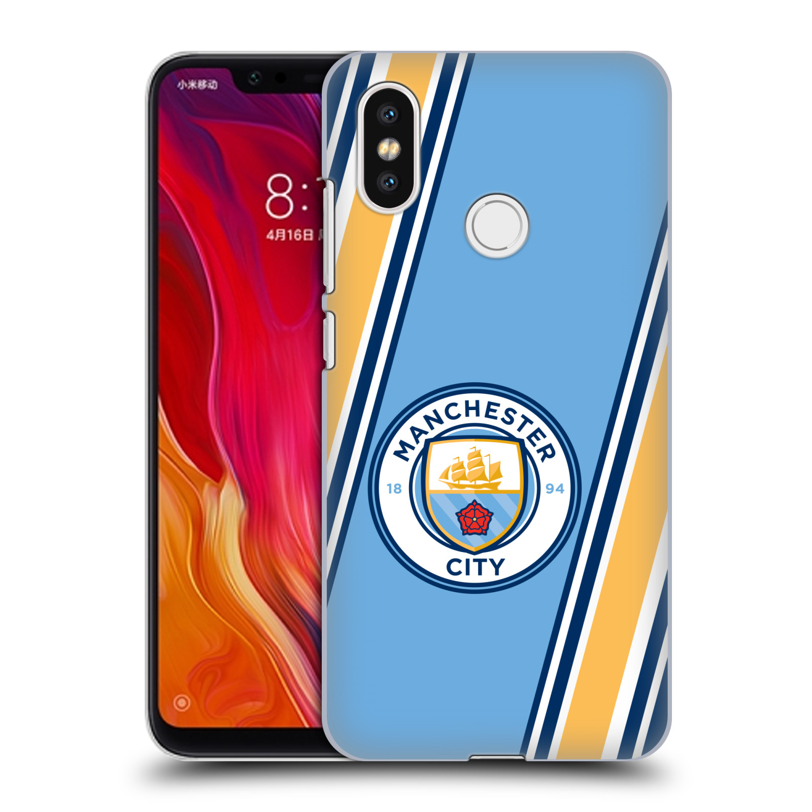 HEAD CASE plastový obal na mobil Xiaomi Mi 8 Fotbalový klub Manchester City modrá barva žluté pruhy