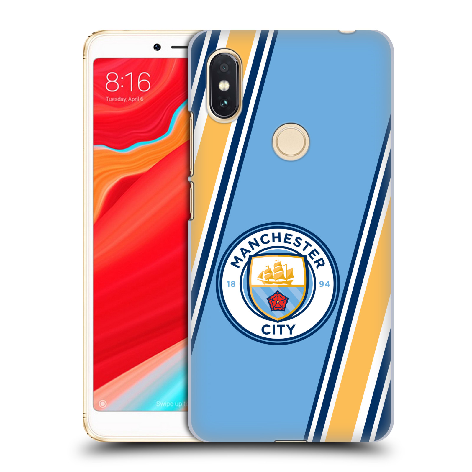 HEAD CASE plastový obal na mobil Xiaomi Redmi S2 Fotbalový klub Manchester City modrá barva žluté pruhy