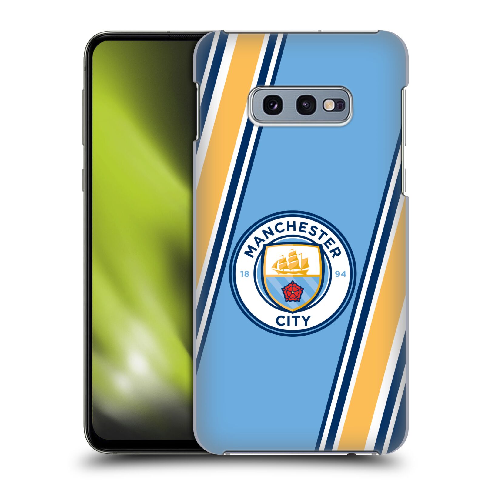 Pouzdro na mobil Samsung Galaxy S10e - HEAD CASE - Fotbalový klub Manchester City modrá barva žluté pruhy