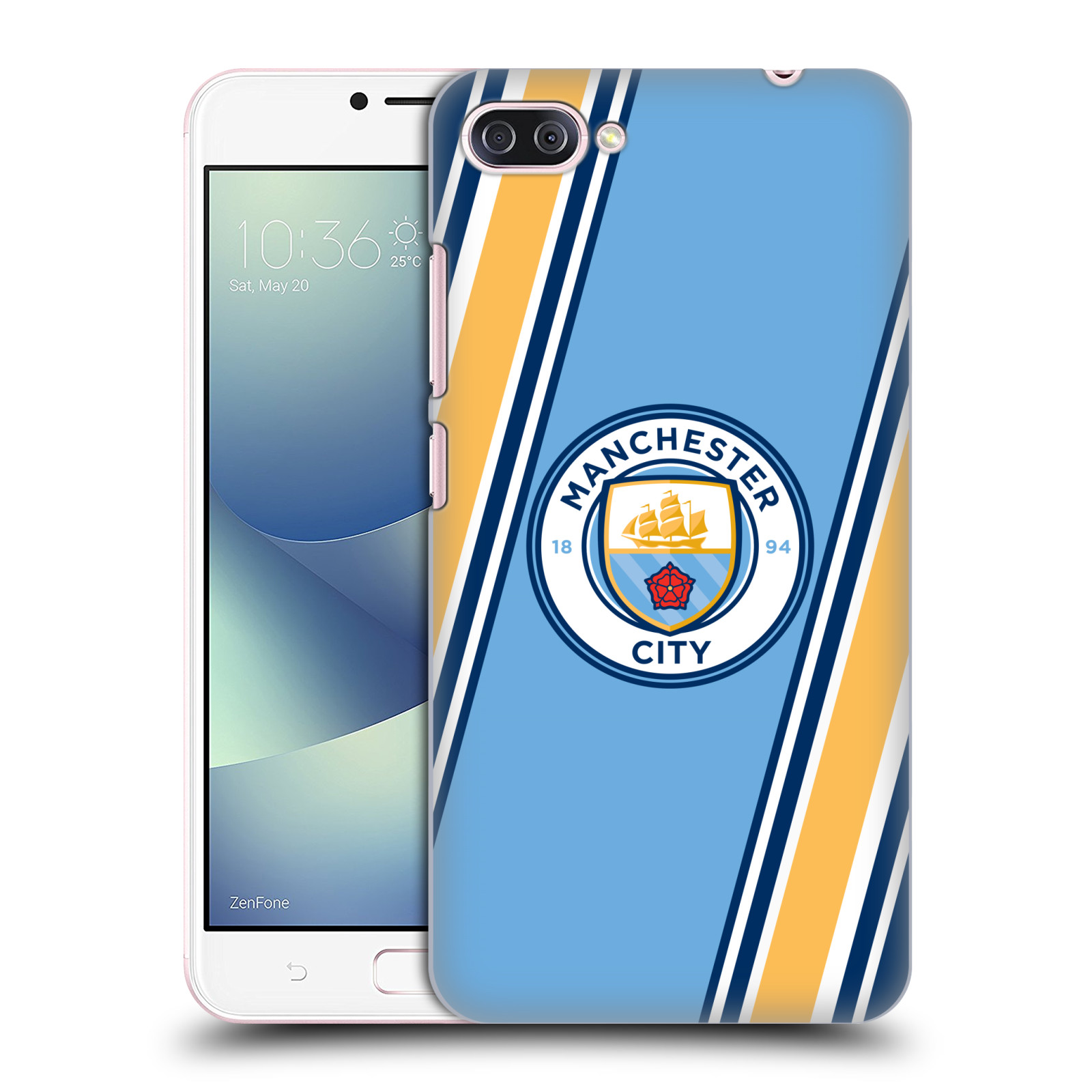 HEAD CASE plastový obal na mobil Asus Zenfone 4 MAX ZC554KL Fotbalový klub Manchester City modrá barva žluté pruhy