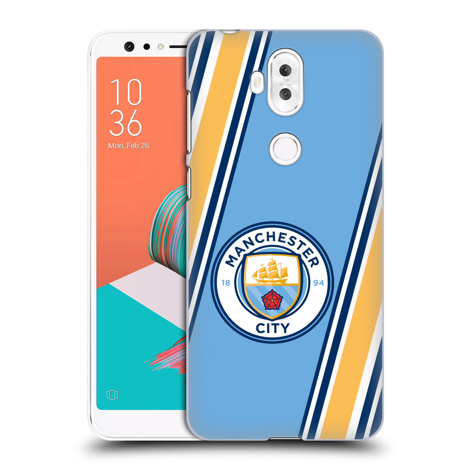 HEAD CASE plastový obal na mobil Asus Zenfone 5 LITE ZC600KL Fotbalový klub Manchester City modrá barva žluté pruhy