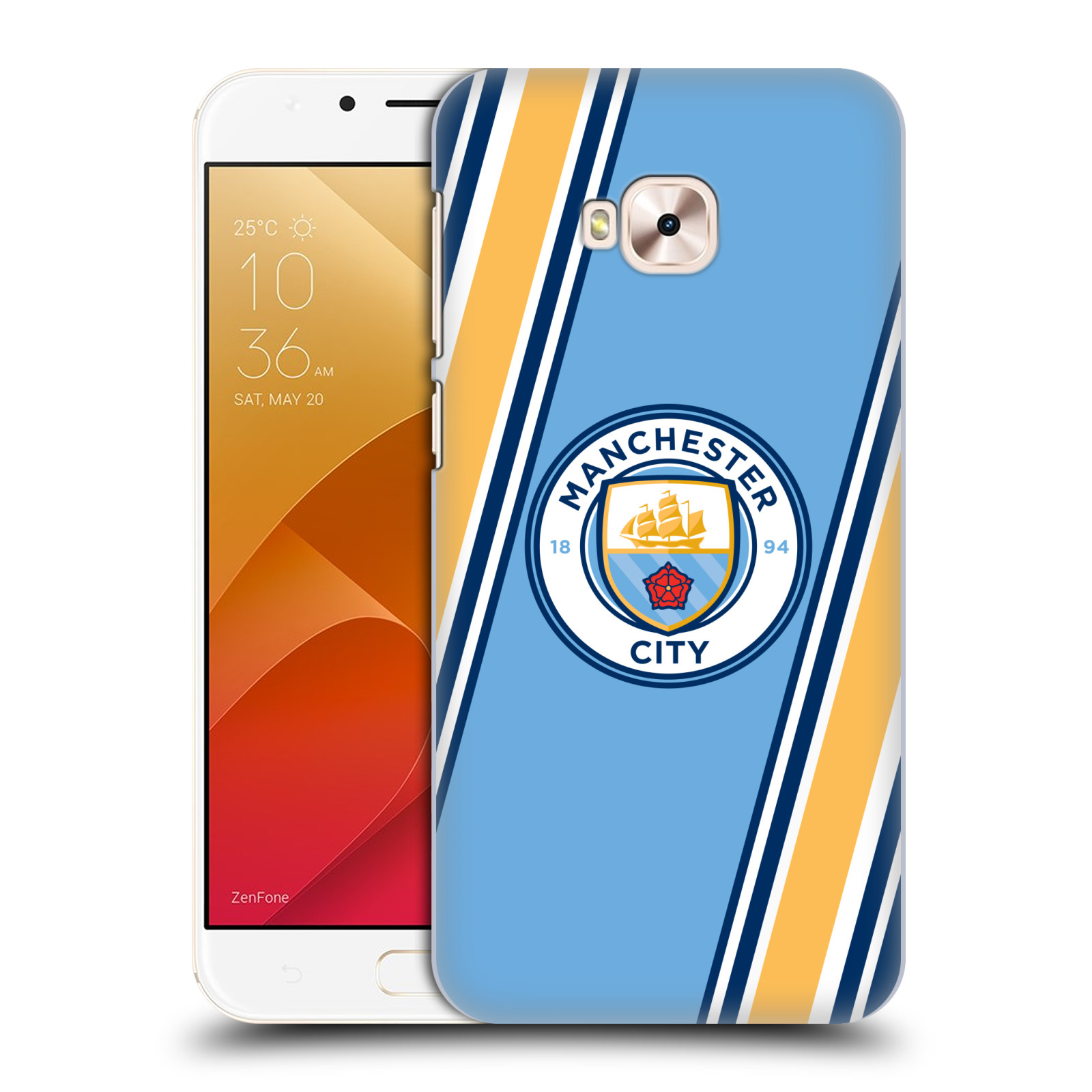 HEAD CASE plastový obal na mobil Asus Zenfone 4 Selfie Pro ZD552KL Fotbalový klub Manchester City modrá barva žluté pruhy