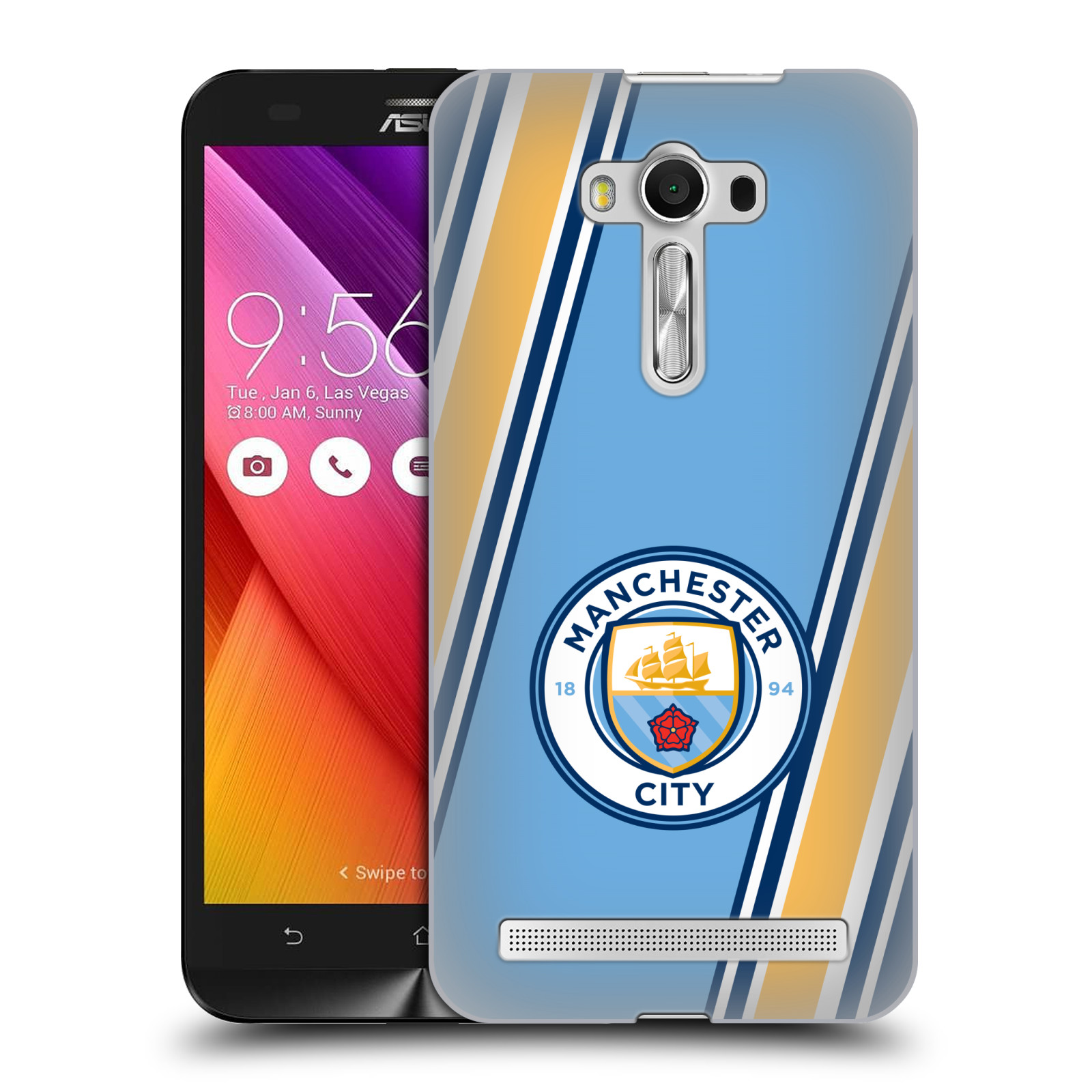 HEAD CASE plastový obal na mobil Asus Zenfone 2 LASER (5,5 displej ZE550KL) Fotbalový klub Manchester City modrá barva žluté pruhy