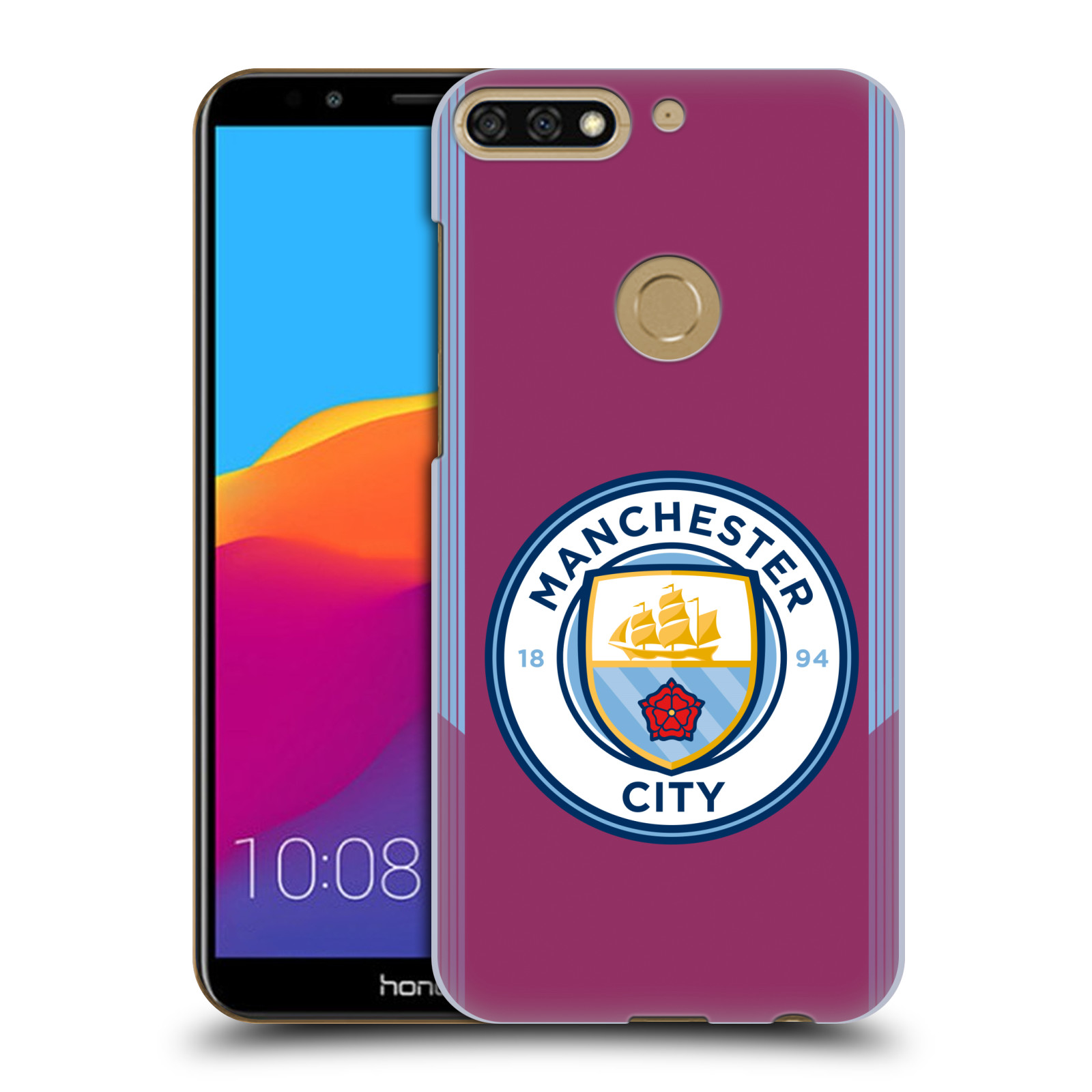 HEAD CASE plastový obal na mobil Honor 7c Fotbalový klub Manchester City fialová barva venkovní dresy