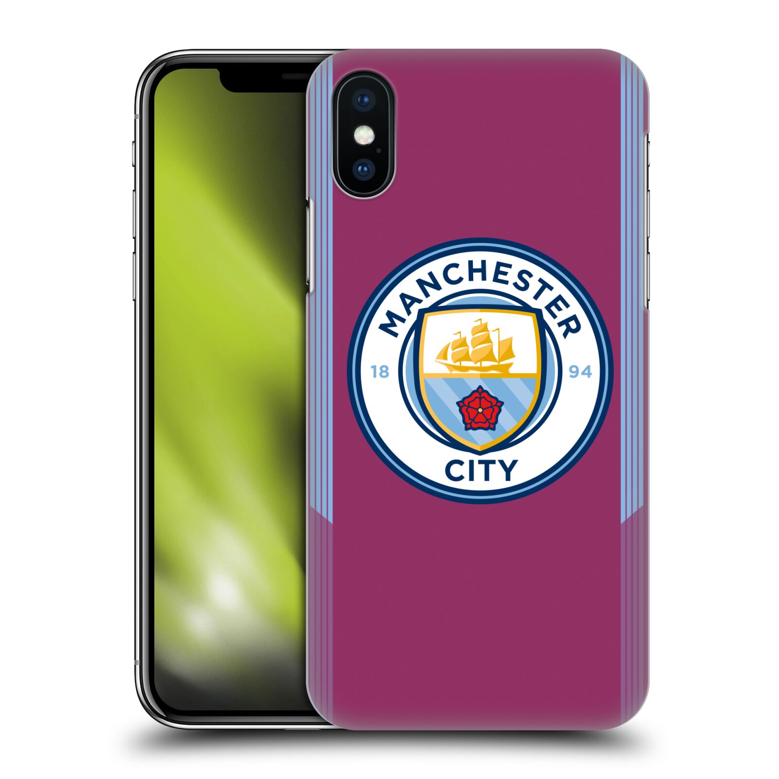 HEAD CASE plastový obal na mobil Apple Iphone X / XS Fotbalový klub Manchester City fialová barva venkovní dresy