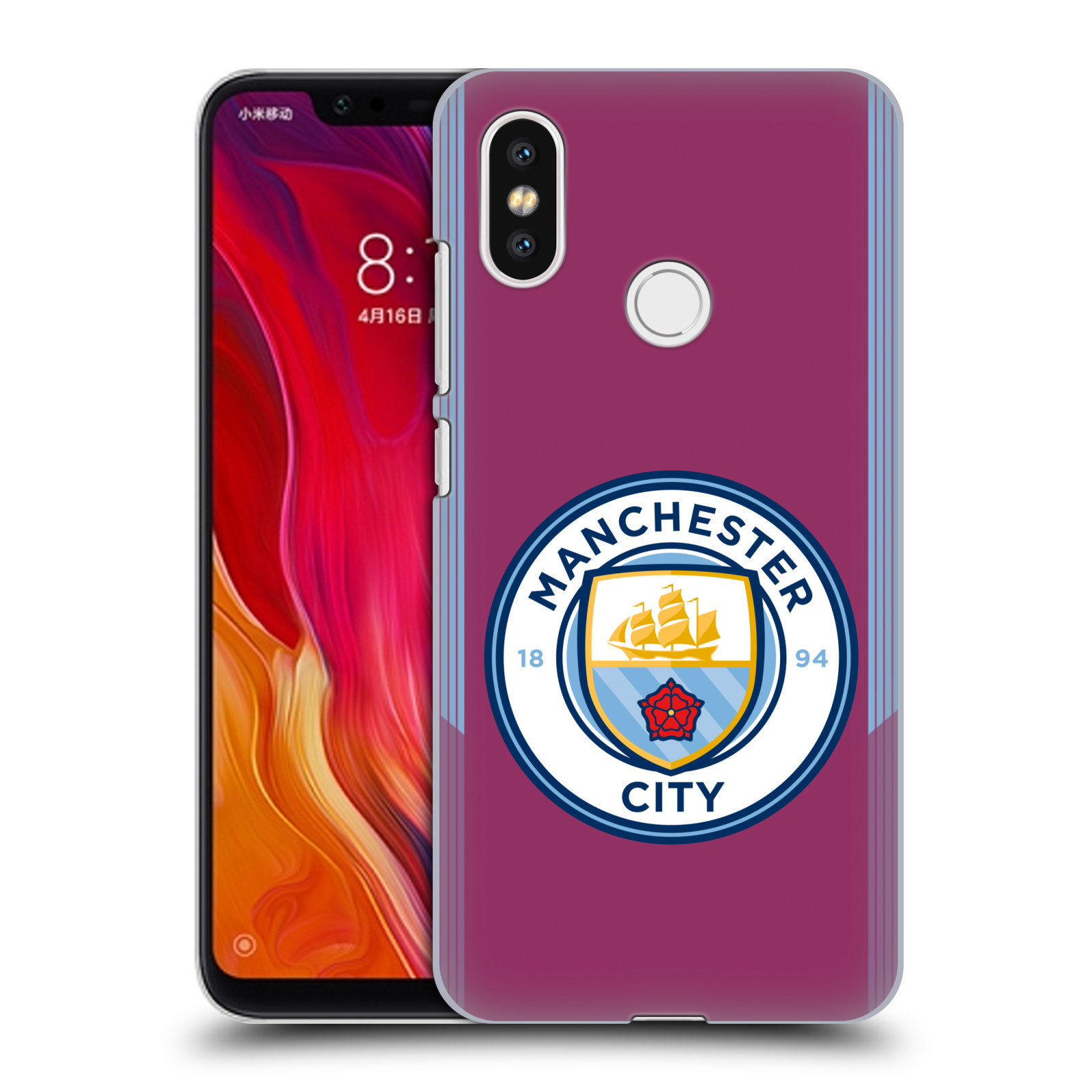 HEAD CASE plastový obal na mobil Xiaomi Mi 8 Fotbalový klub Manchester City fialová barva venkovní dresy