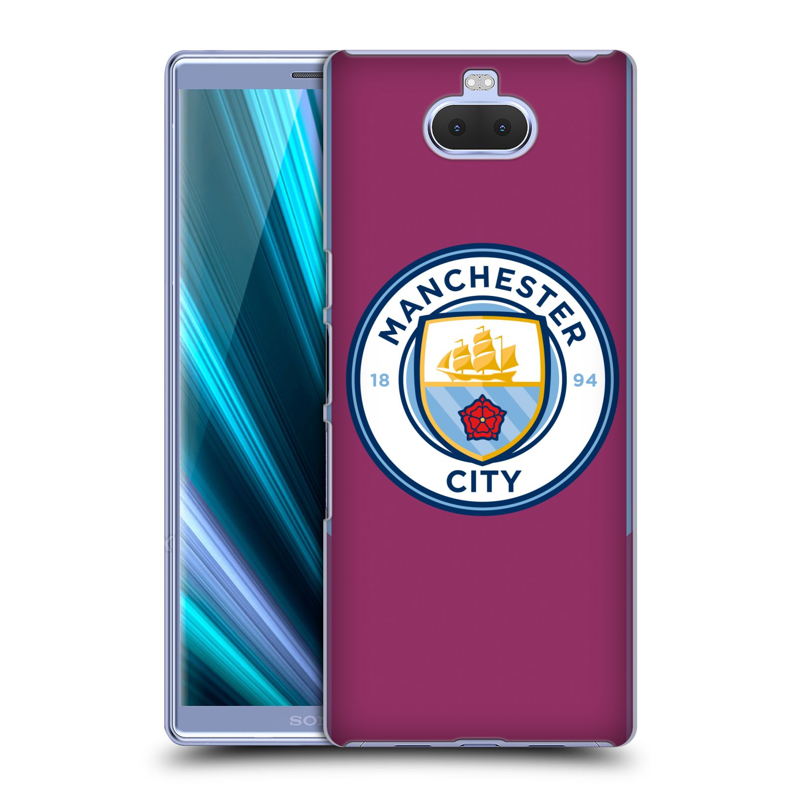 Pouzdro na mobil Sony Xperia 10 - Head Case - Fotbalový klub Manchester City fialová barva venkovní dresy