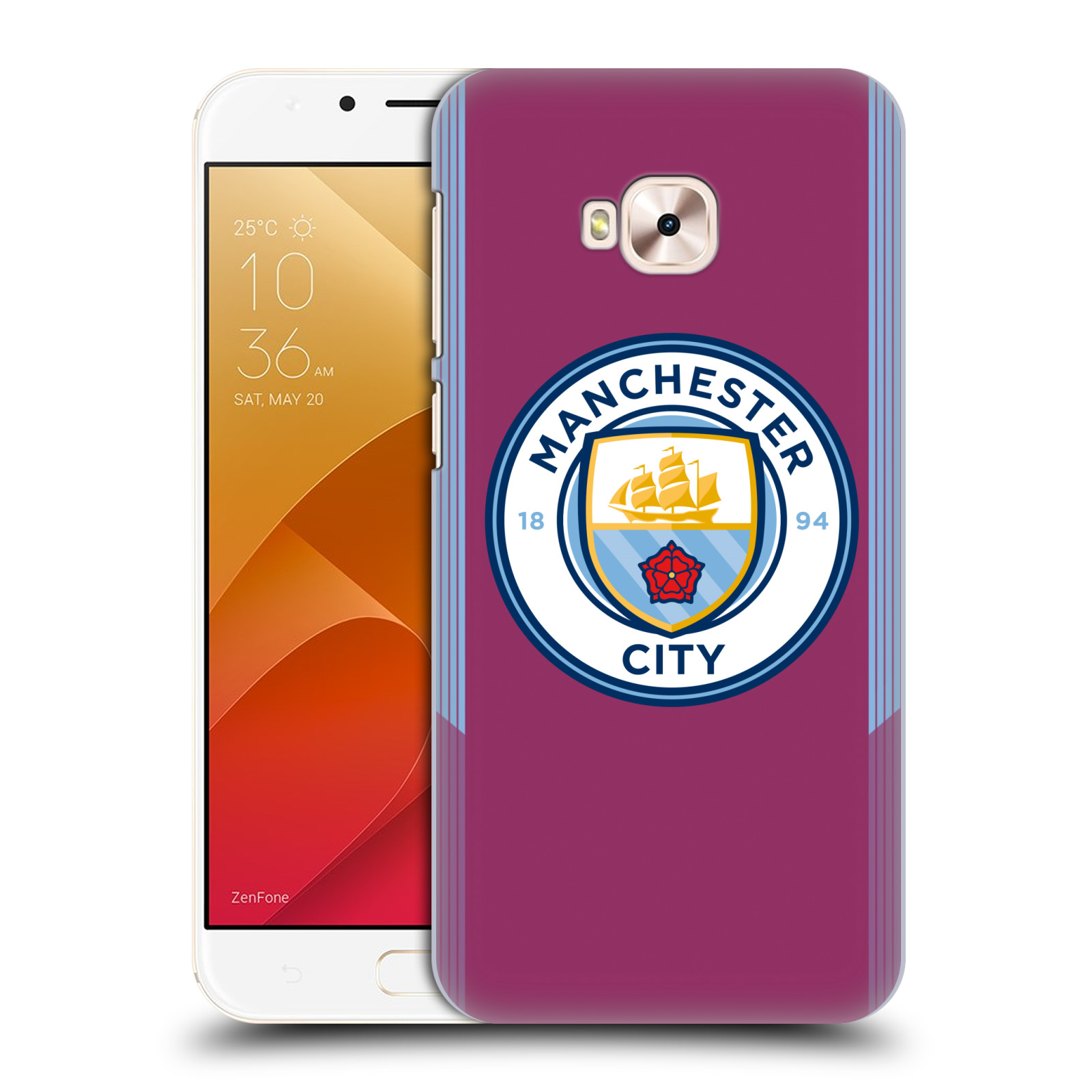 HEAD CASE plastový obal na mobil Asus Zenfone 4 Selfie Pro ZD552KL Fotbalový klub Manchester City fialová barva venkovní dresy