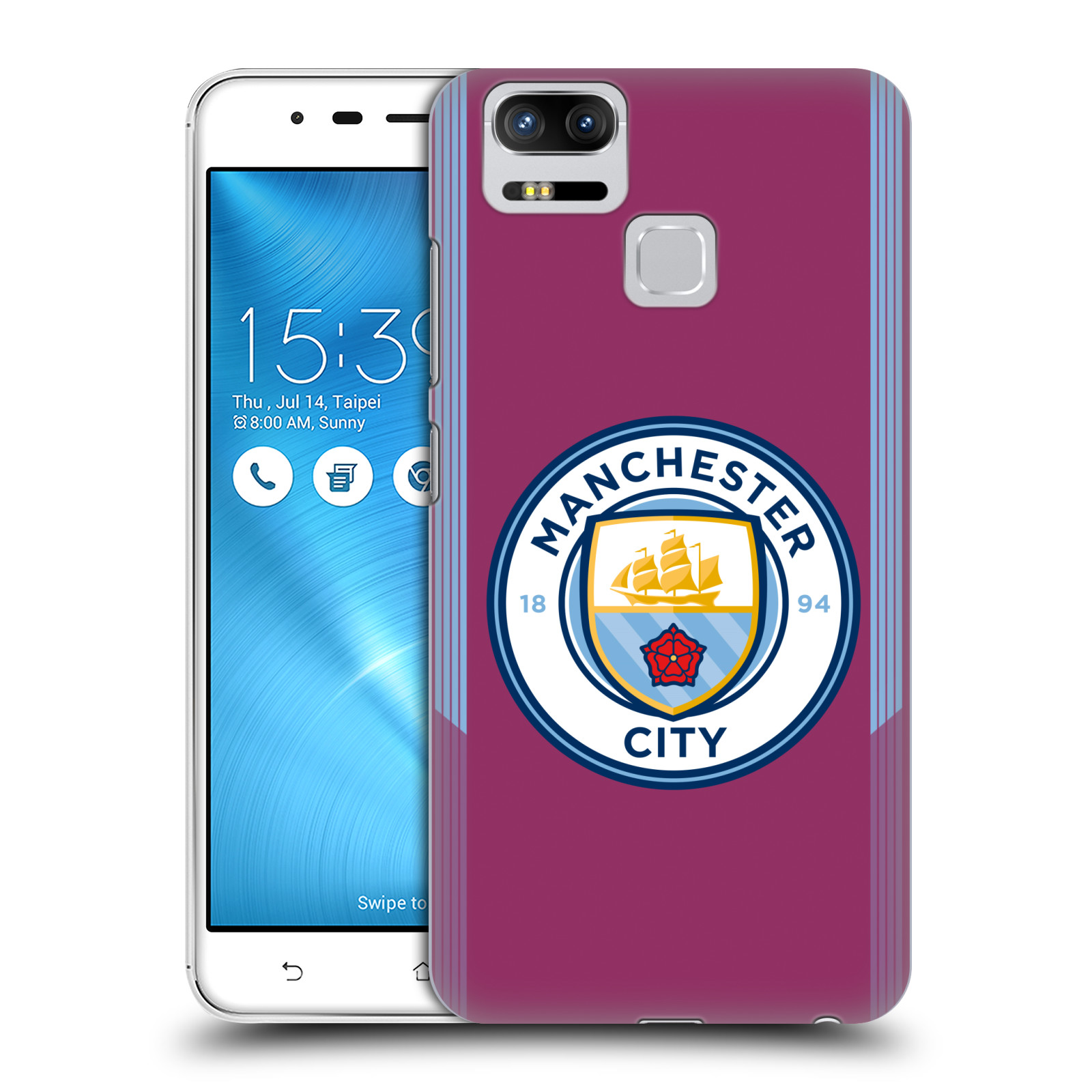 HEAD CASE plastový obal na mobil Asus Zenfone 3 Zoom ZE553KL Fotbalový klub Manchester City fialová barva venkovní dresy