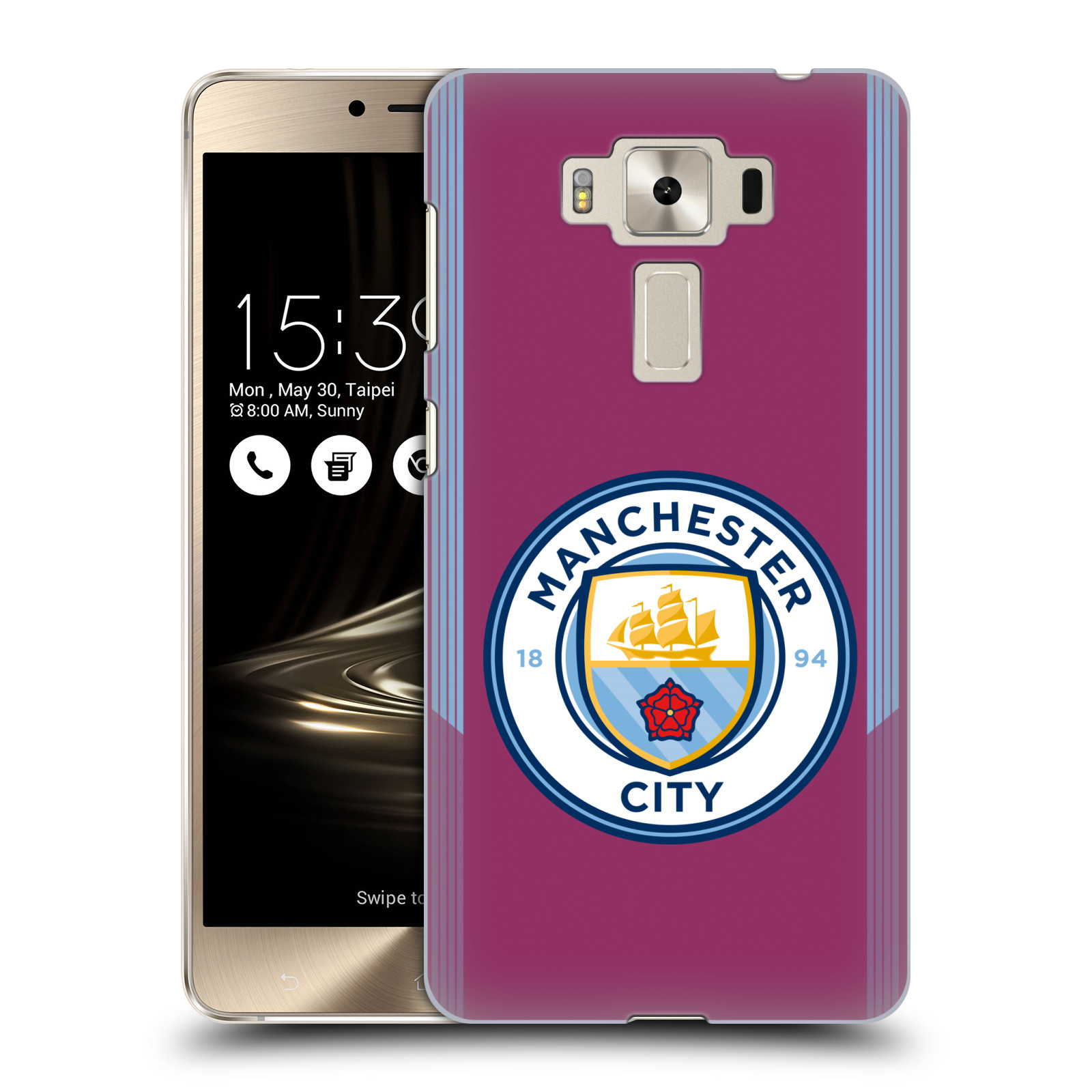 HEAD CASE plastový obal na mobil Asus Zenfone 3 DELUXE ZS550KL Fotbalový klub Manchester City fialová barva venkovní dresy