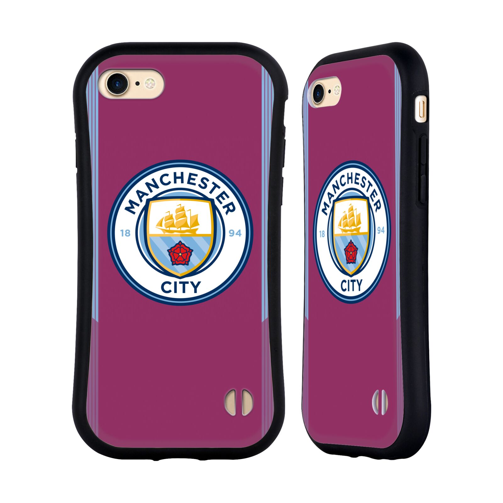 HEAD CASE odolný obal na mobil Apple Iphone 8 Fotbalový klub Manchester City fialová barva venkovní dresy