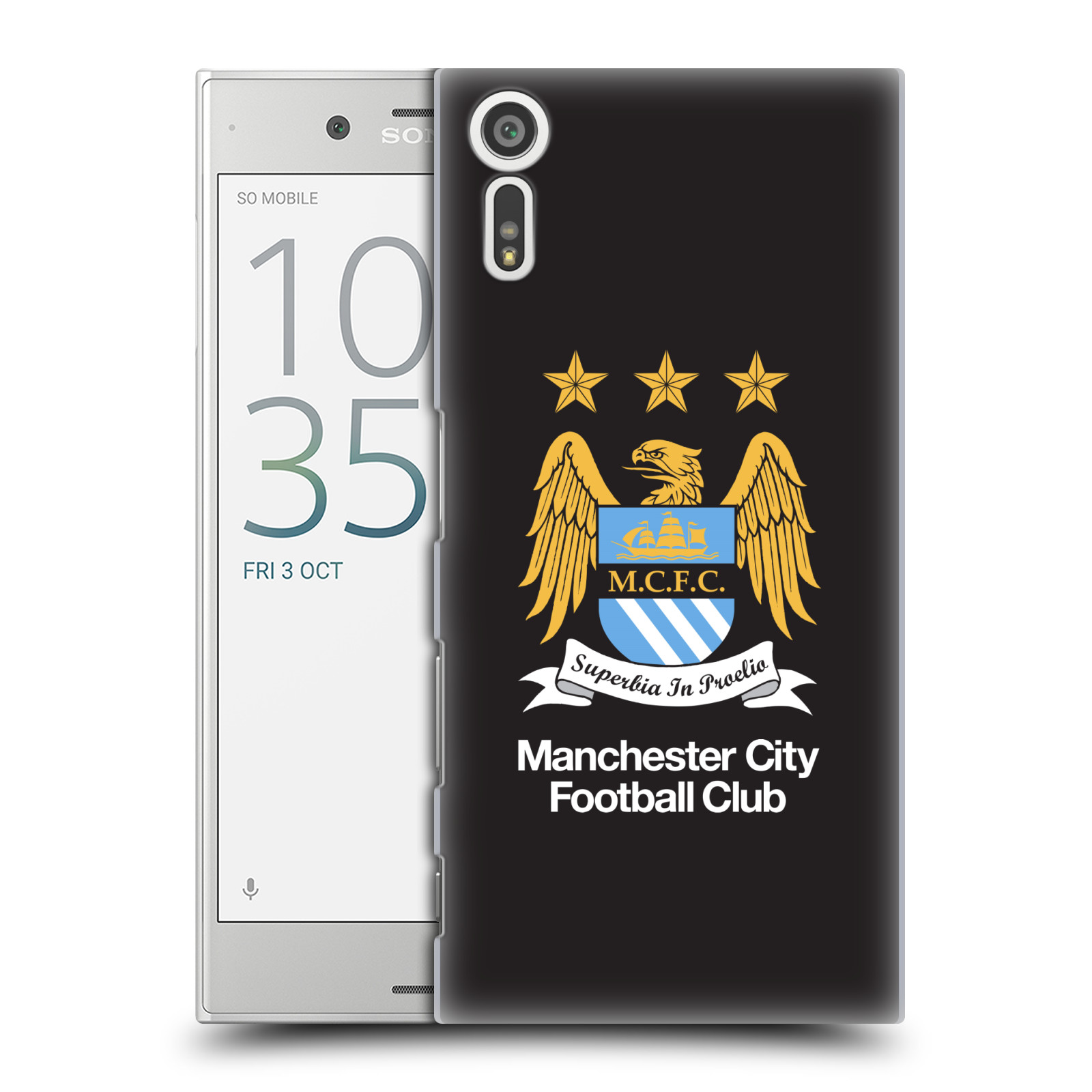 HEAD CASE plastový obal na mobil Sony Xperia XZ Fotbalový klub Manchester City černé pozadí velký znak