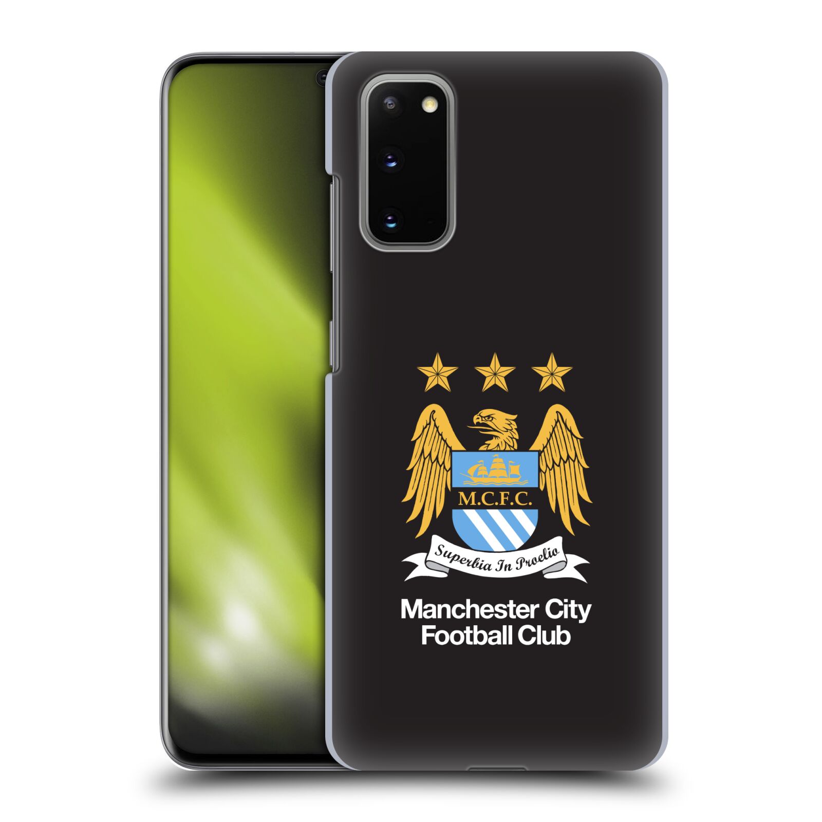 Pouzdro na mobil Samsung Galaxy S20 - HEAD CASE - Fotbalový klub Manchester City černé pozadí velký znak