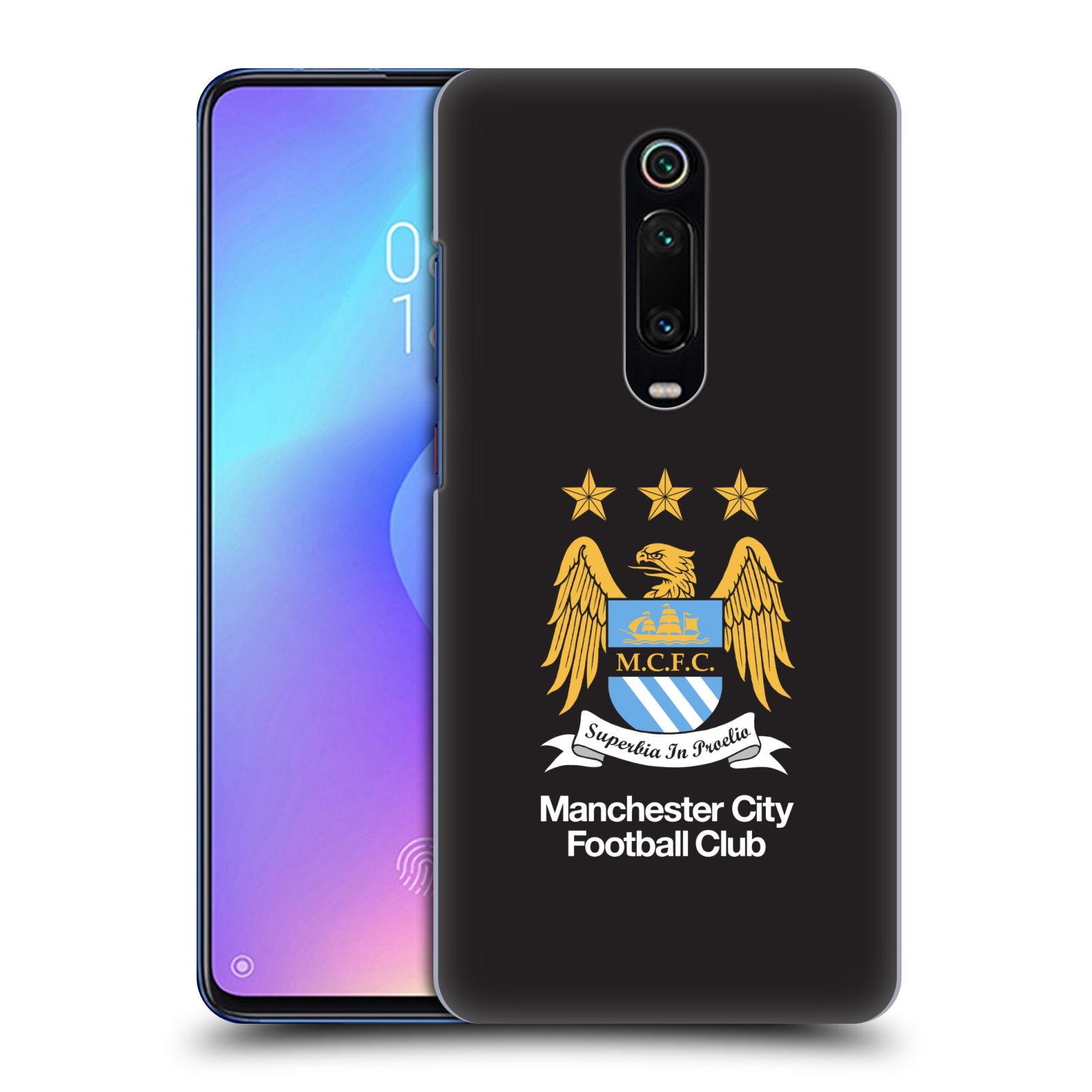 Pouzdro na mobil Xiaomi Mi 9T PRO - HEAD CASE - Fotbalový klub Manchester City černé pozadí velký znak