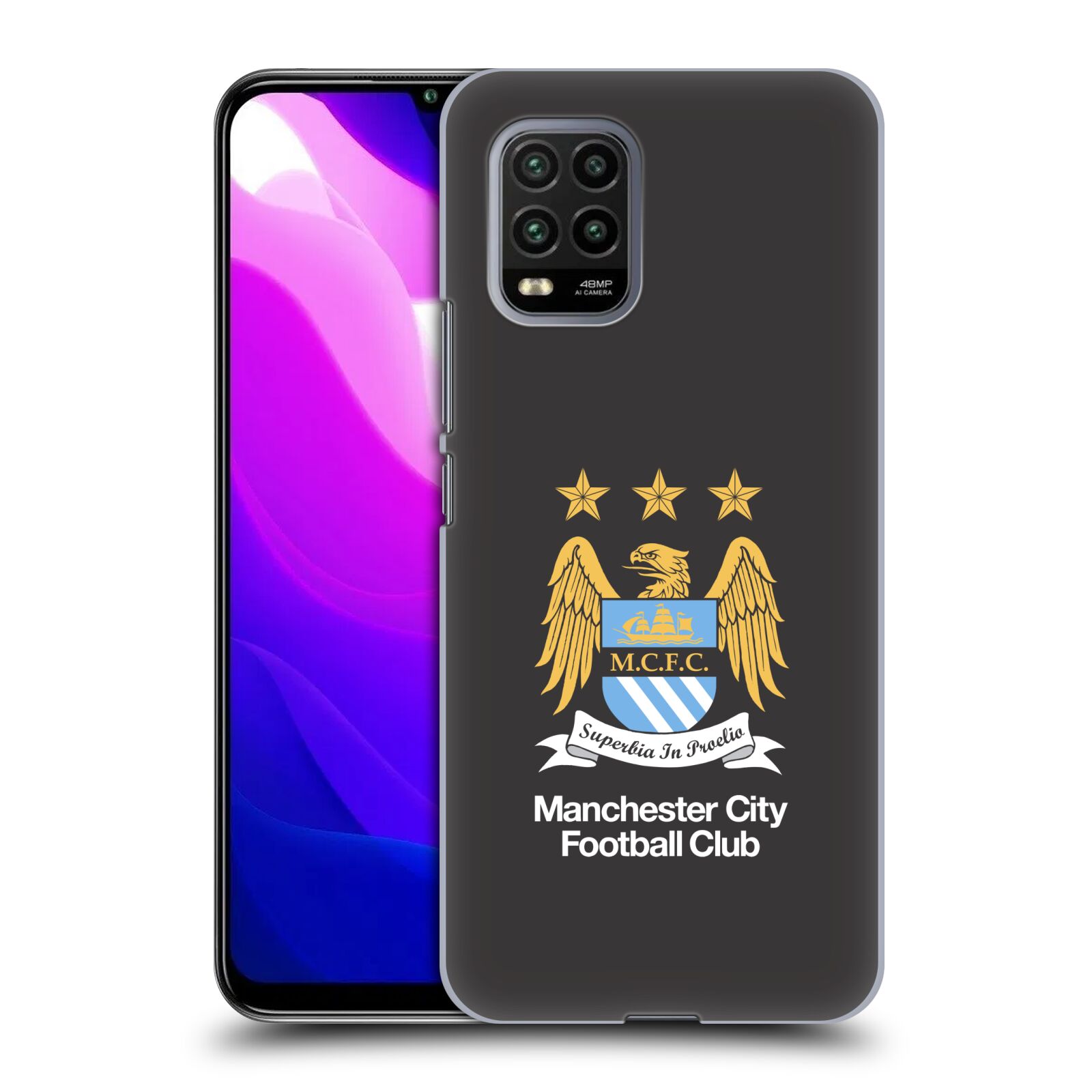 Zadní kryt, obal na mobil Xiaomi Mi 10 LITE Fotbalový klub Manchester City černé pozadí velký znak