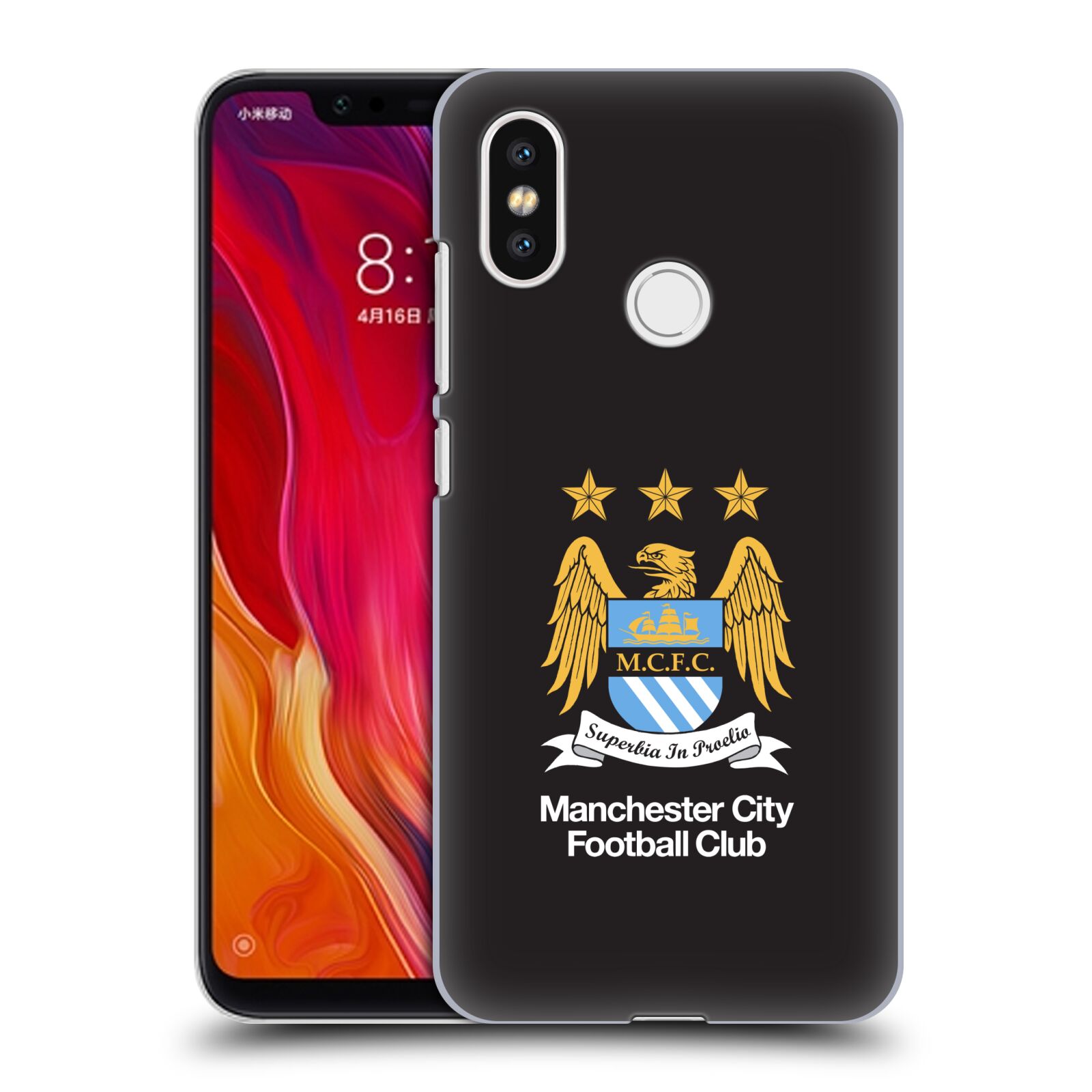 HEAD CASE plastový obal na mobil Xiaomi Mi 8 Fotbalový klub Manchester City černé pozadí velký znak