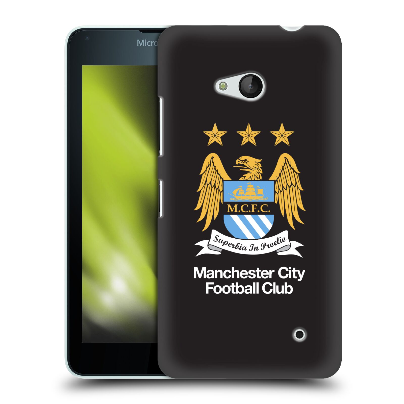 HEAD CASE plastový obal na mobil Nokia Lumia 640 Fotbalový klub Manchester City černé pozadí velký znak