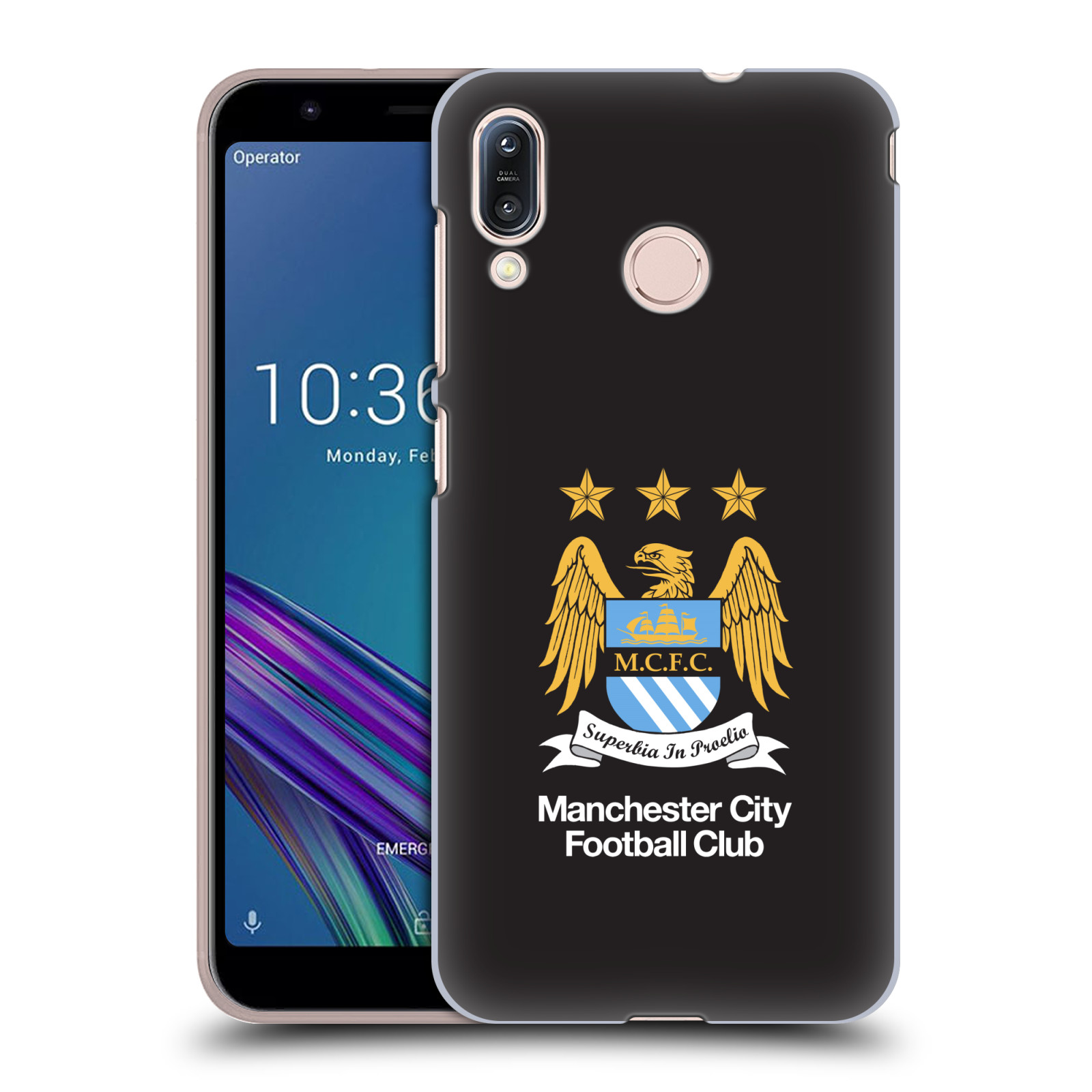 Pouzdro na mobil Asus Zenfone Max M1 (ZB555KL) - HEAD CASE - Fotbalový klub Manchester City černé pozadí velký znak