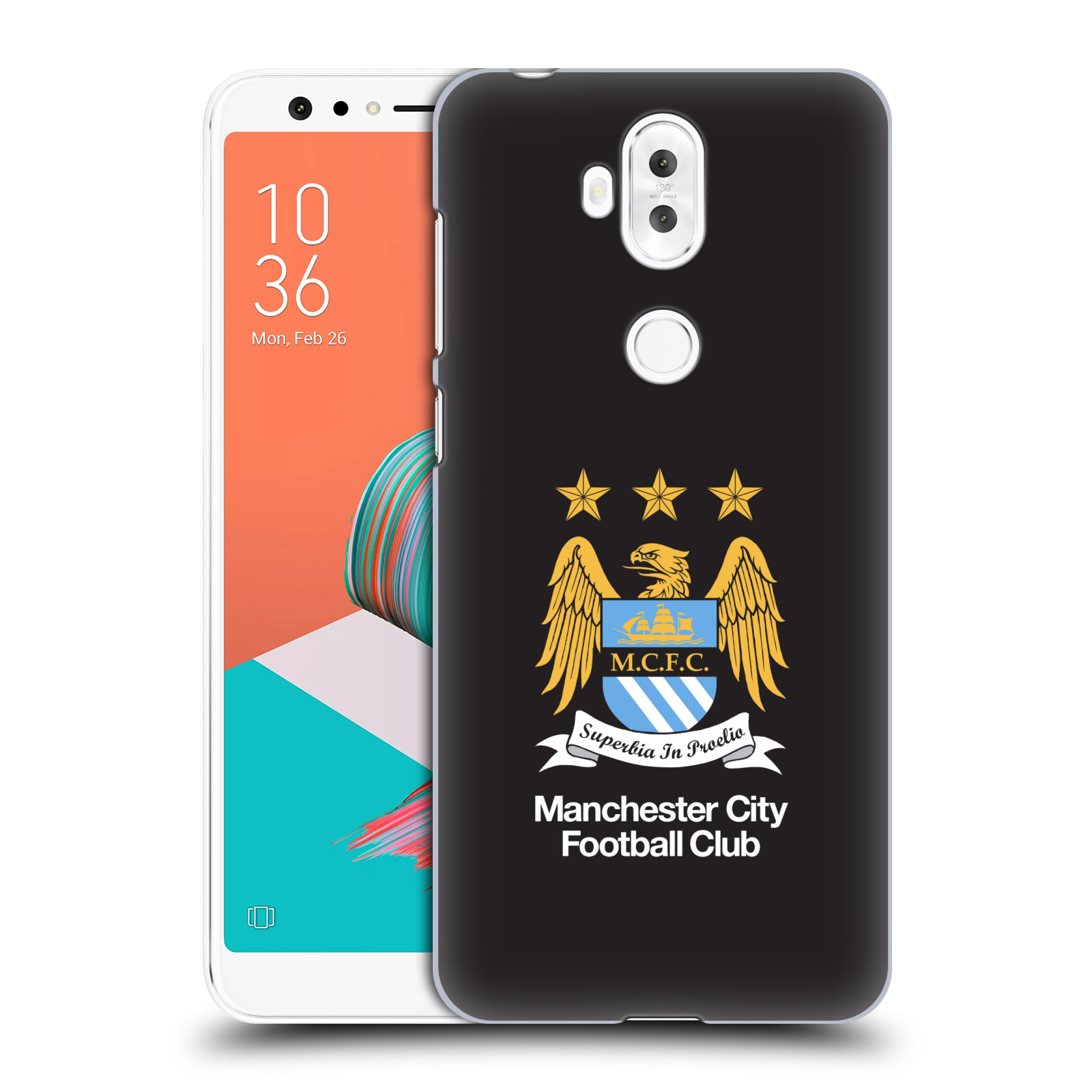 HEAD CASE plastový obal na mobil Asus Zenfone 5 LITE ZC600KL Fotbalový klub Manchester City černé pozadí velký znak