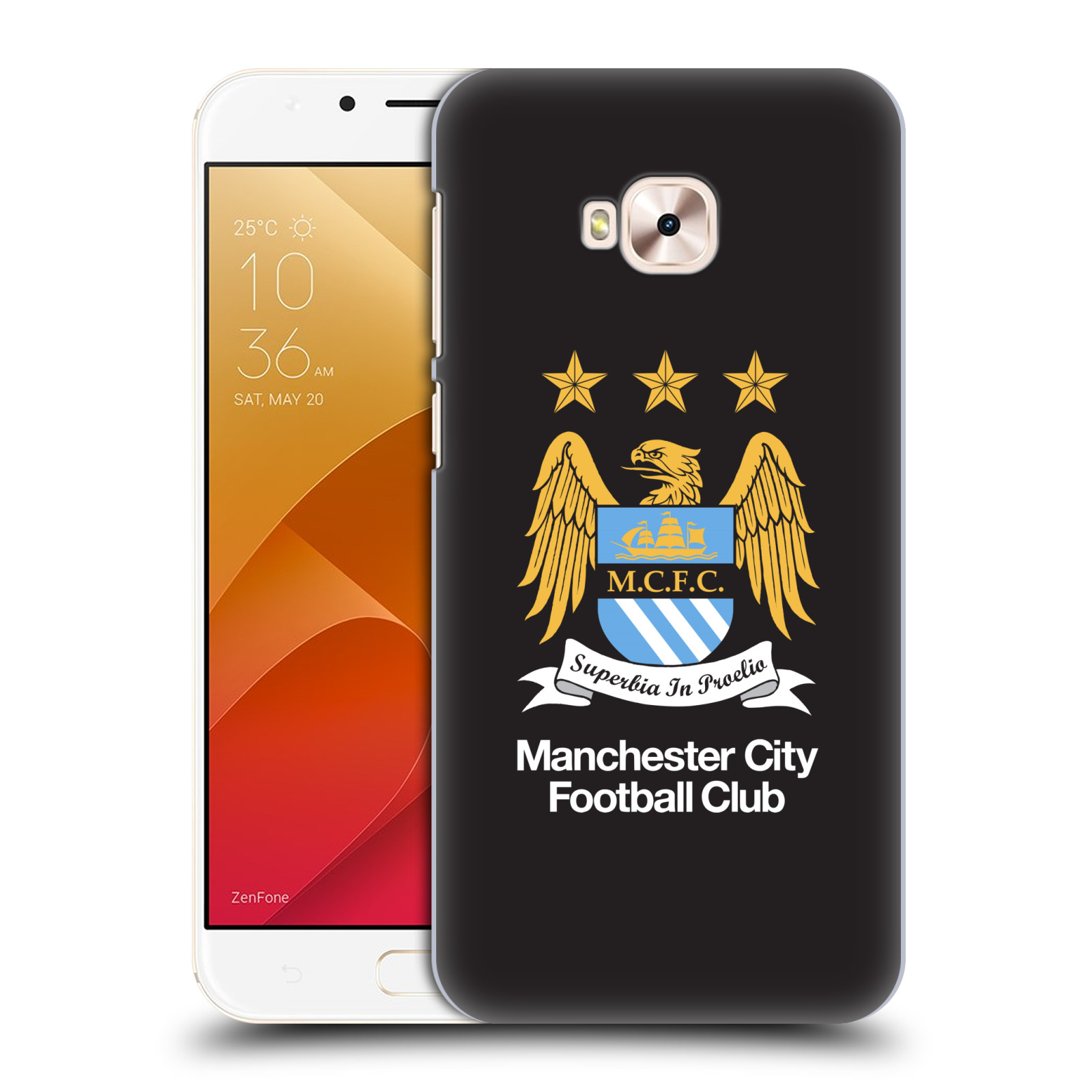 HEAD CASE plastový obal na mobil Asus Zenfone 4 Selfie Pro ZD552KL Fotbalový klub Manchester City černé pozadí velký znak