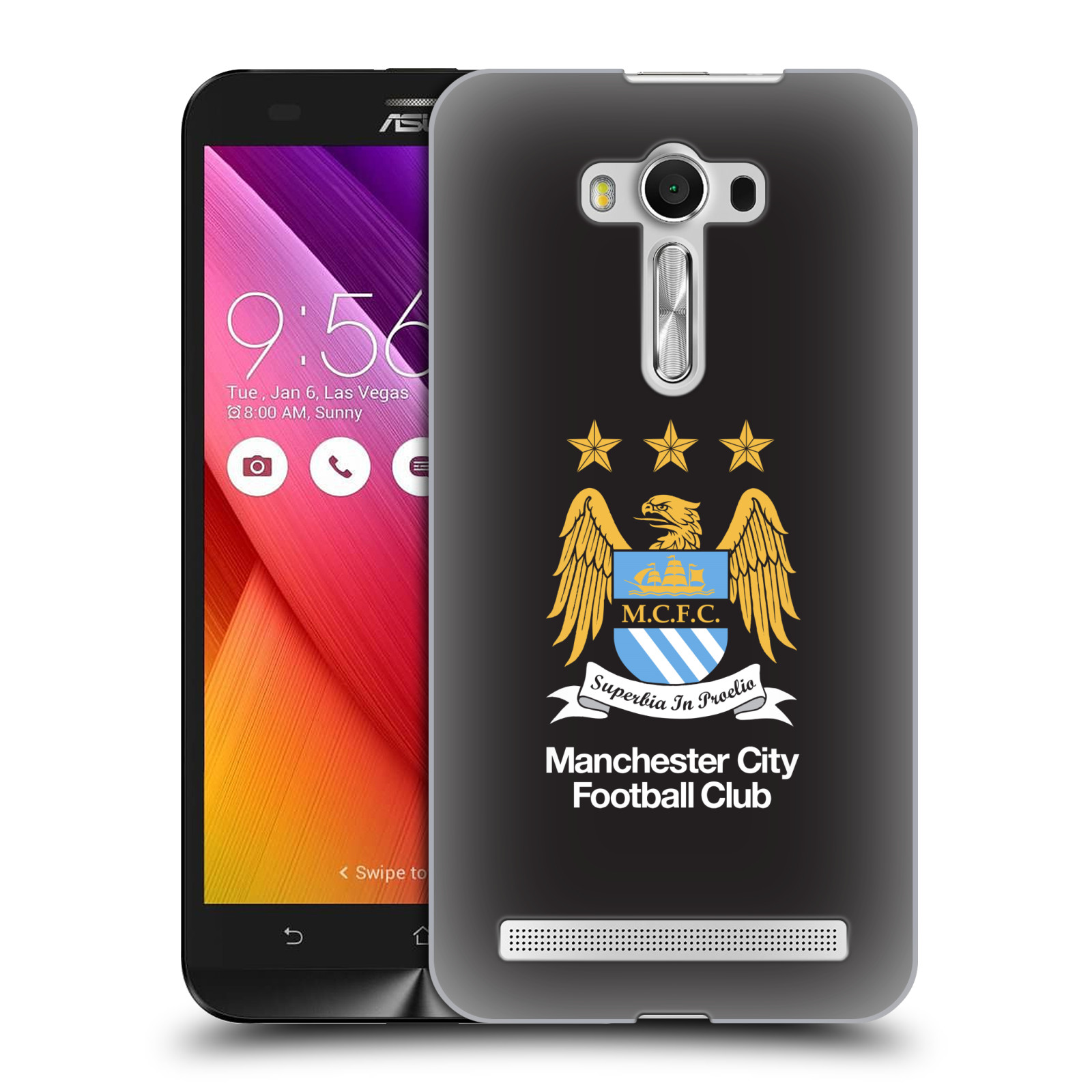 HEAD CASE plastový obal na mobil Asus Zenfone 2 LASER (5,5 displej ZE550KL) Fotbalový klub Manchester City černé pozadí velký znak