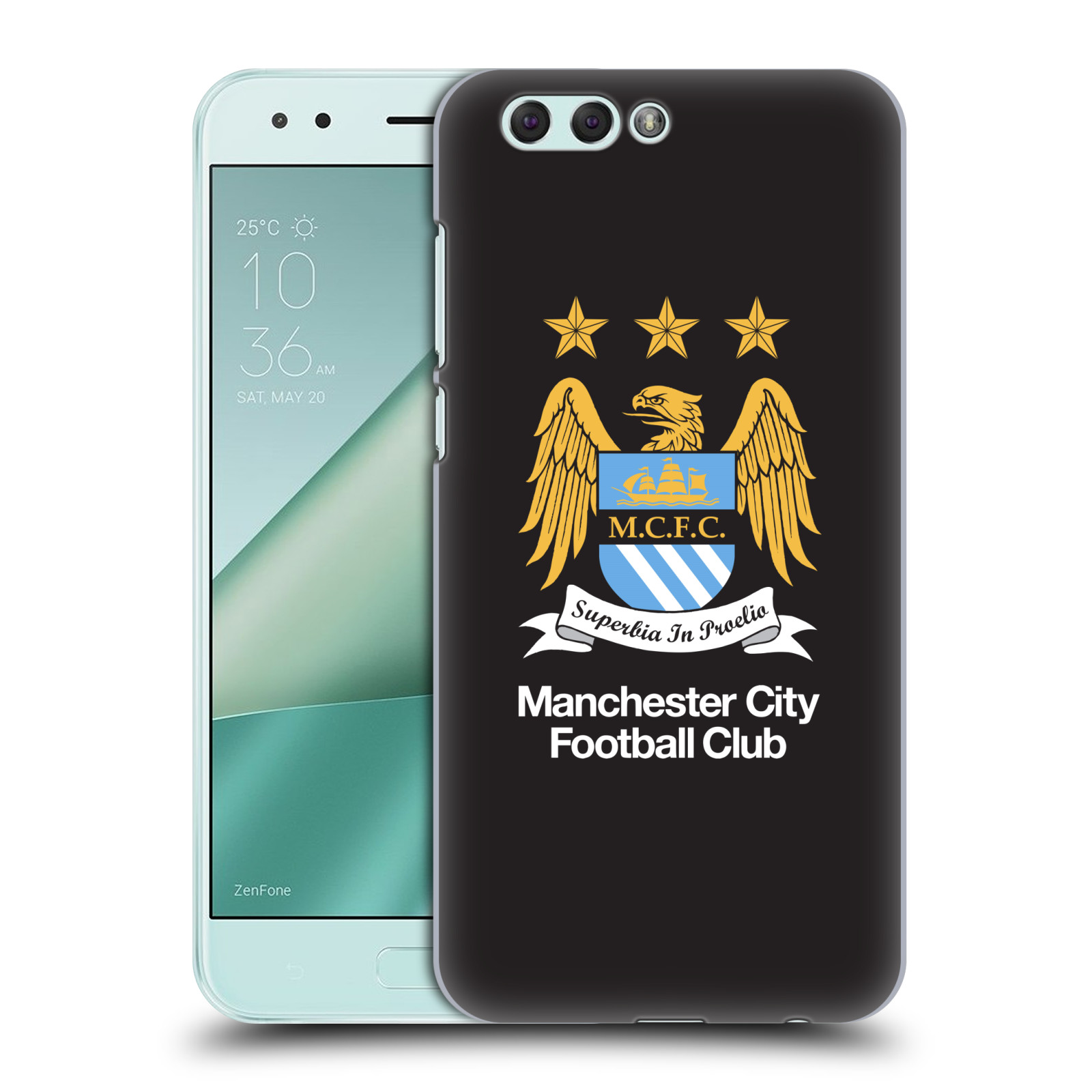 HEAD CASE plastový obal na mobil Asus Zenfone 4 ZE554KL Fotbalový klub Manchester City černé pozadí velký znak