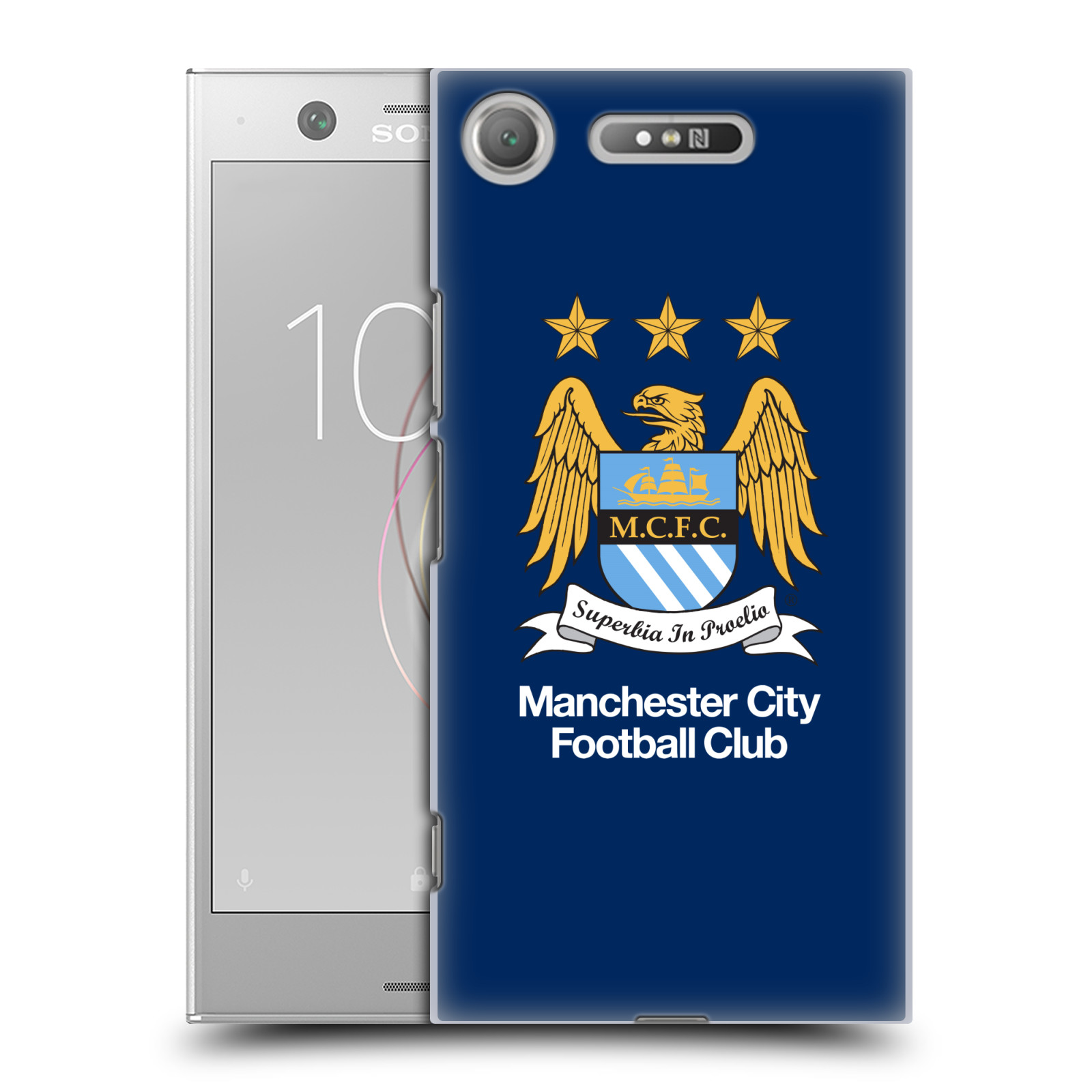 HEAD CASE plastový obal na mobil Sony Xperia XZ1 Fotbalový klub Manchester City modré pozadí velký znak
