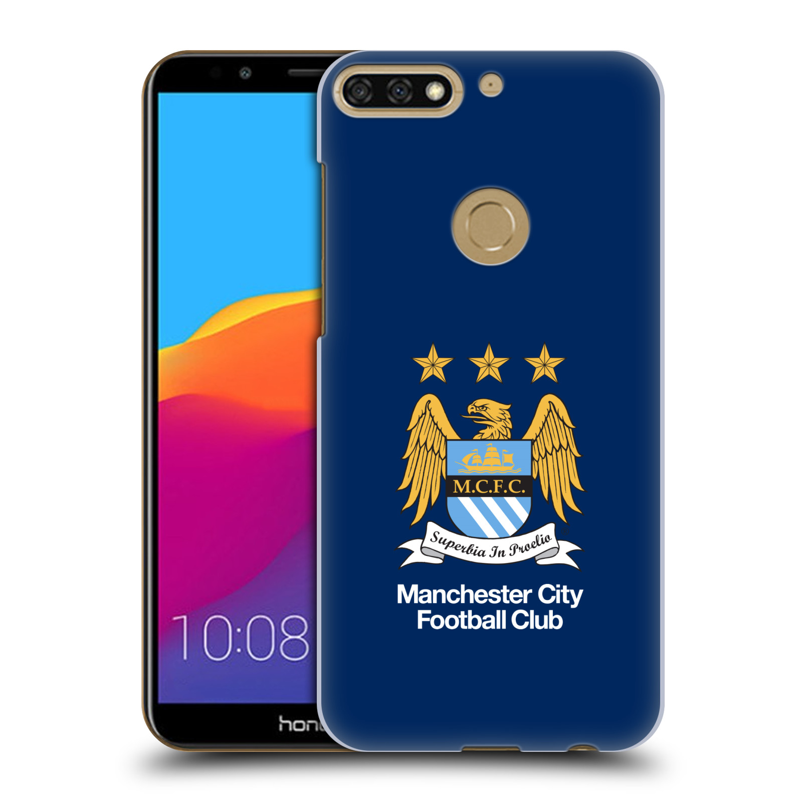 HEAD CASE plastový obal na mobil Honor 7c Fotbalový klub Manchester City modré pozadí velký znak