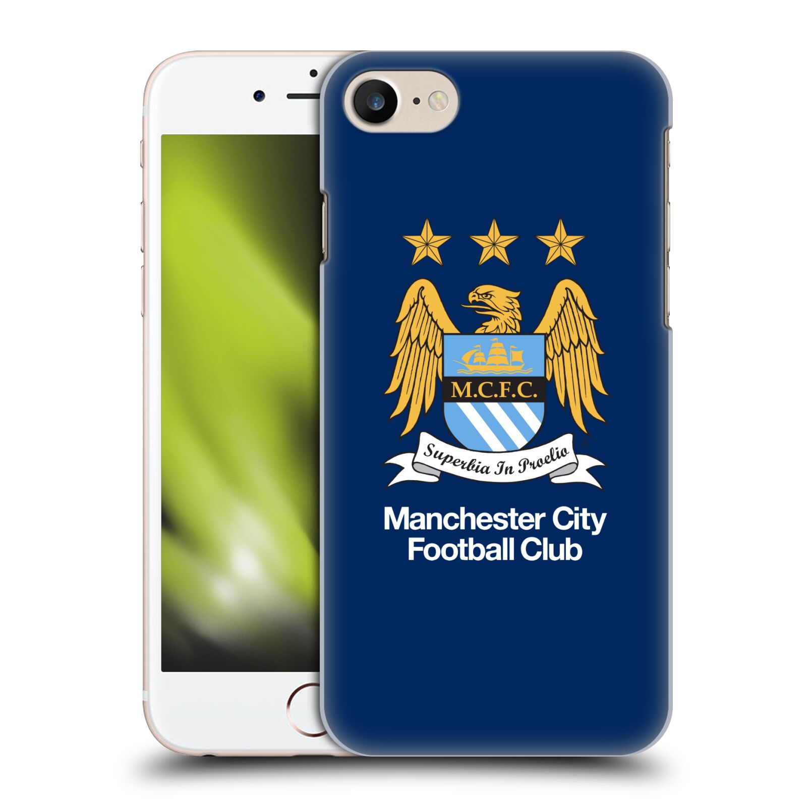 Plastové pouzdro pro mobil Apple Iphone 7/8/SE 2020 Fotbalový klub Manchester City modré pozadí velký znak