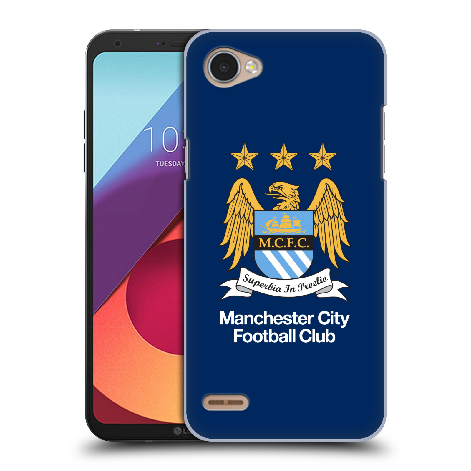 HEAD CASE plastový obal na mobil LG Q6 / Q6 PLUS Fotbalový klub Manchester City modré pozadí velký znak