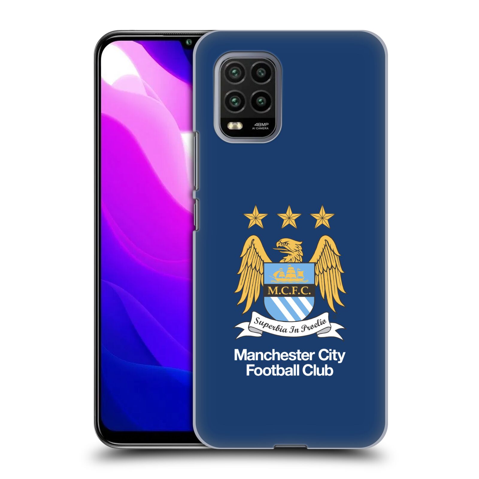 Zadní kryt, obal na mobil Xiaomi Mi 10 LITE Fotbalový klub Manchester City modré pozadí velký znak